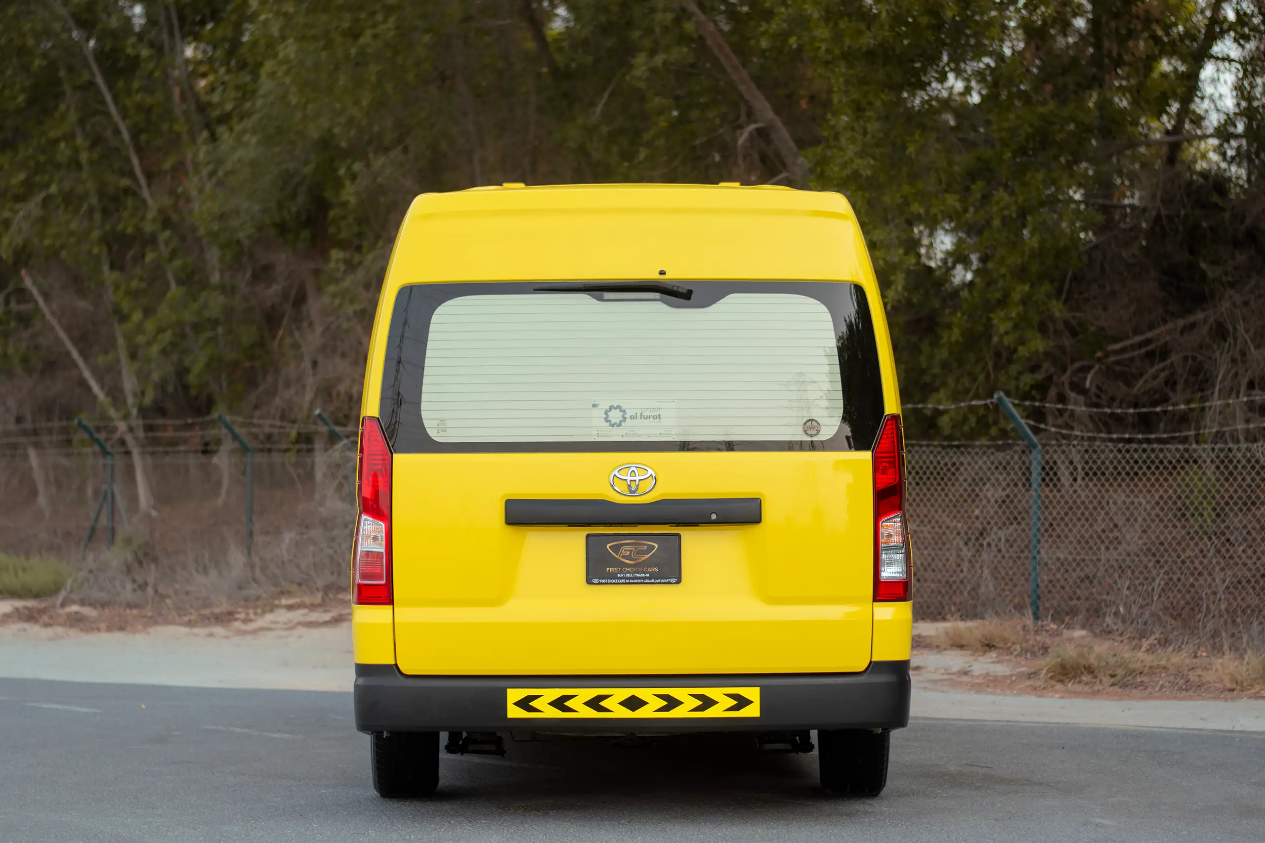 Used 2020 Toyota Hiace GL- High Roof Yellow – Back/Rear View at First Choice Cars Sharjah