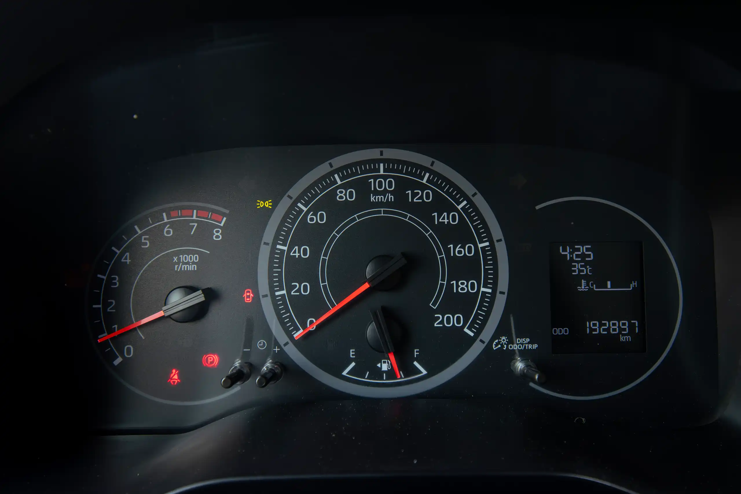 Used 2020 Toyota Hiace GL- High Roof Yellow – Odometer / Mileage Reading View at First Choice Cars Sharjah