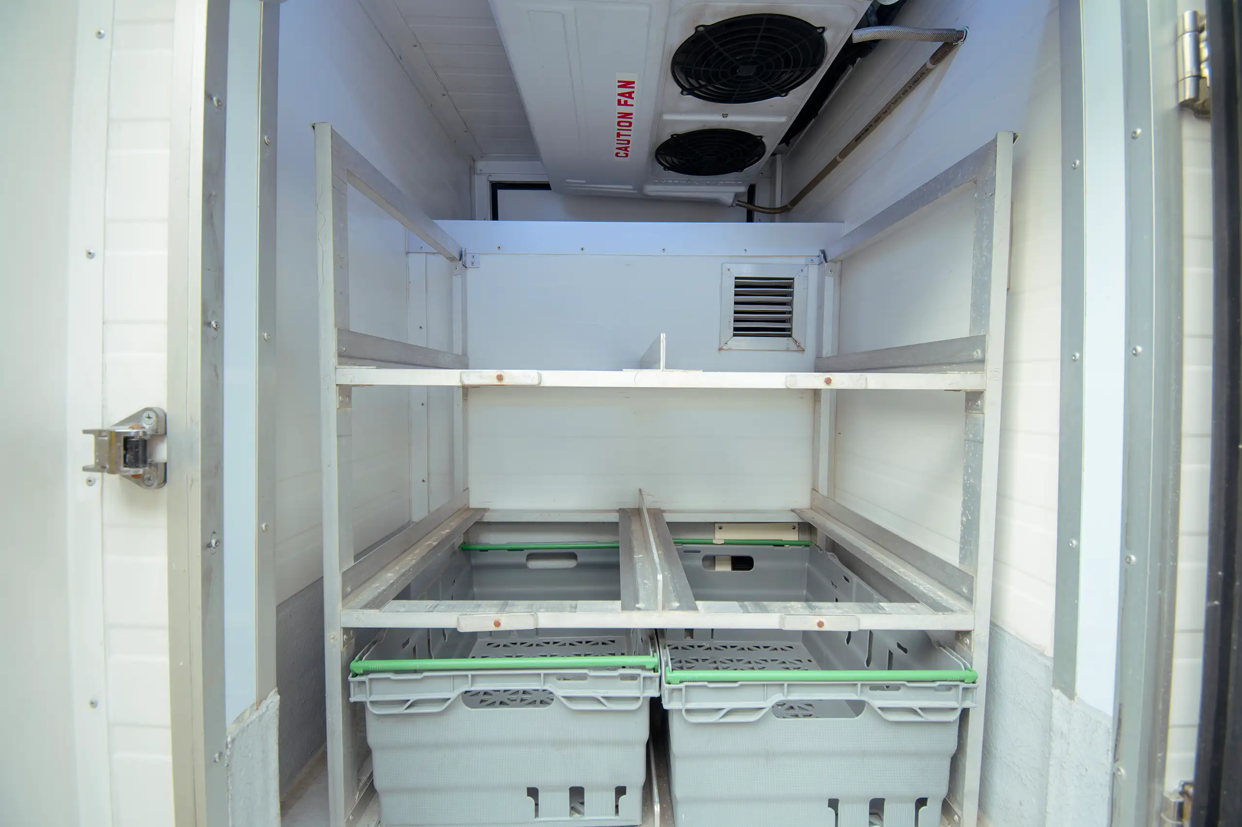 Used 2020 Toyota Hiace GL- High Roof Freezer Van Yellow – Freezer Box Right Side Interior View at First Choice Cars Sharjah