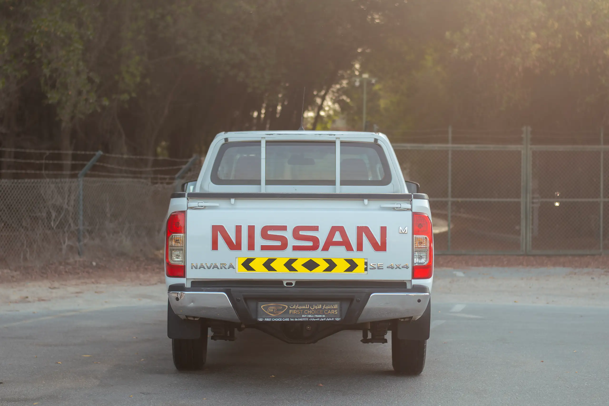 Used 2019 Nissan Navara SE 4x4 White – Back/Rear View at First Choice Cars Sharjah