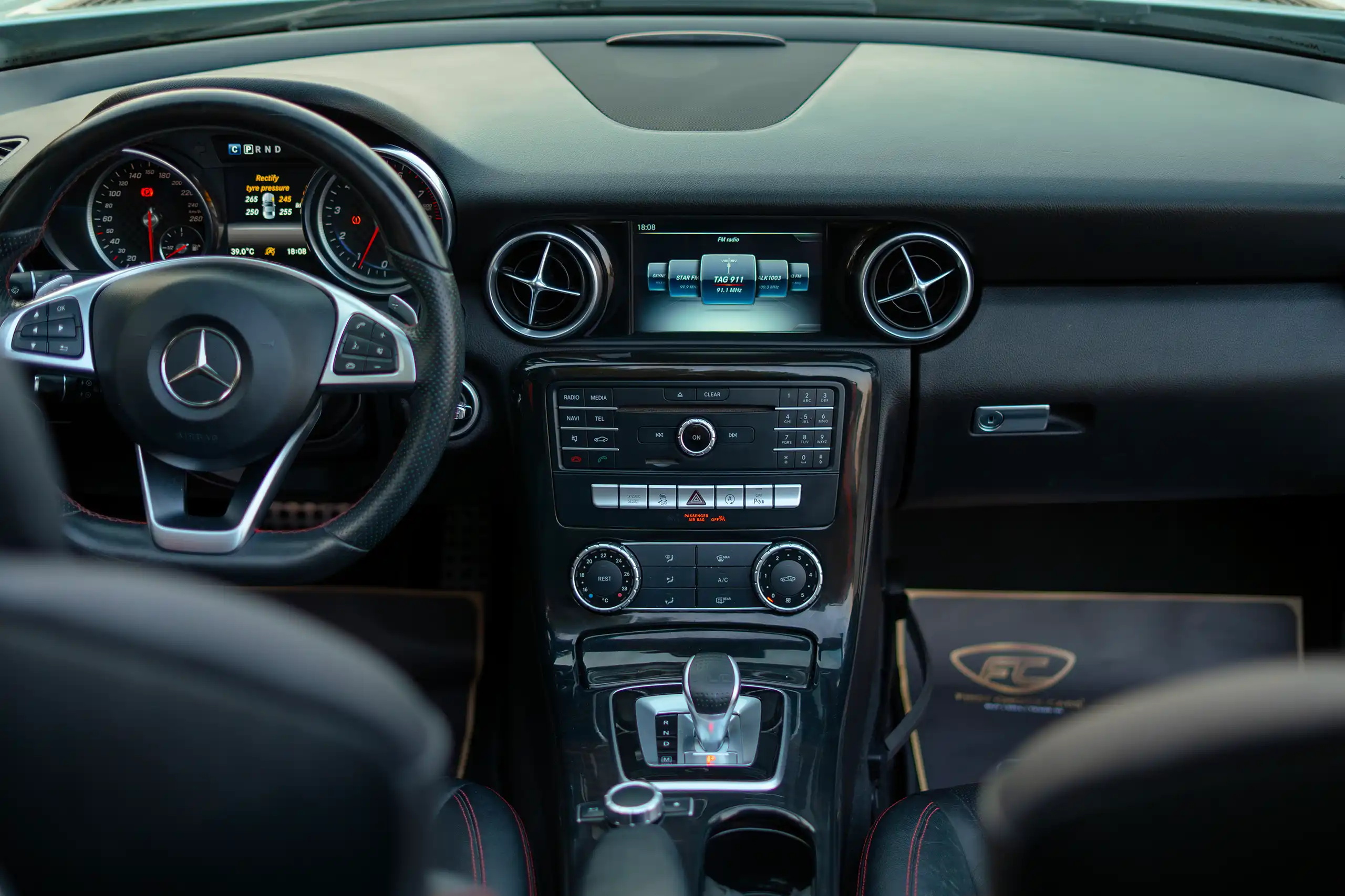 Used 2017 Mercedes Benz SLC-CLASS 200 Silver – Front Cabin / Dashboard Full View at First Choice Cars Sharjah