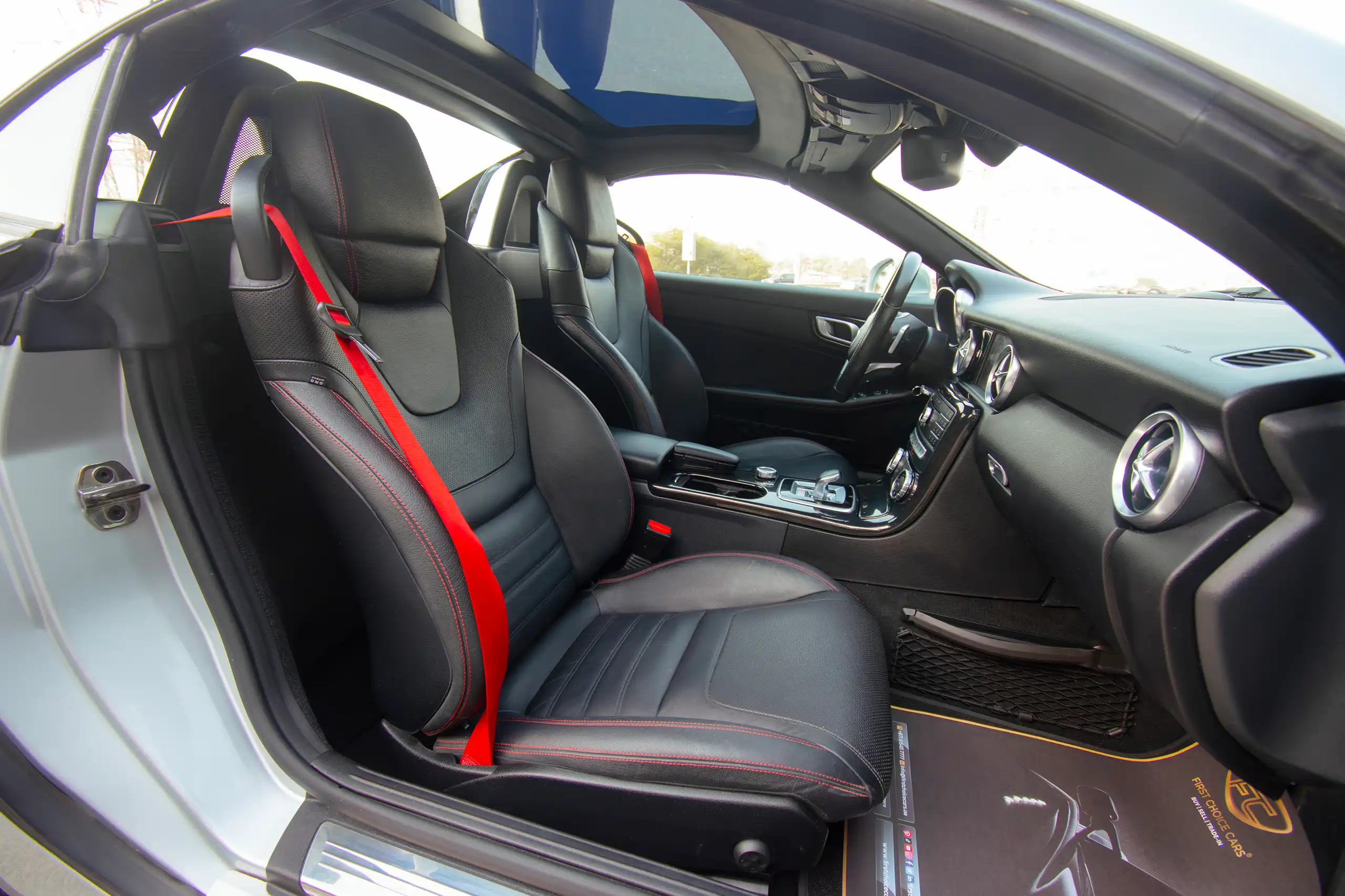 Used 2017 Mercedes Benz SLC-CLASS 200 Silver – Front Passenger Side Cabin View at First Choice Cars Sharjah