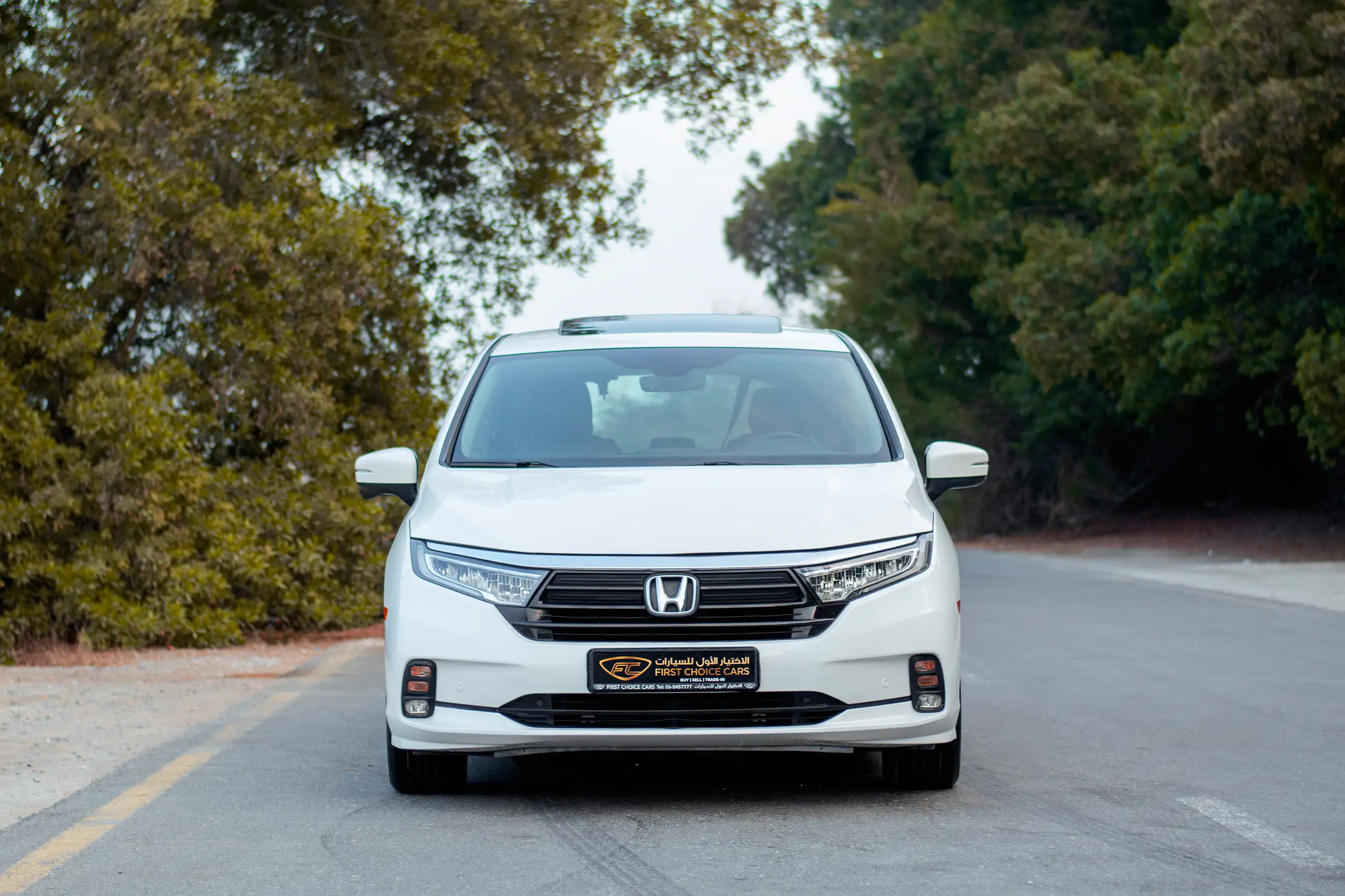 Used 2021 Honda Odyssey EX White – Front View at First Choice Cars Sharjah