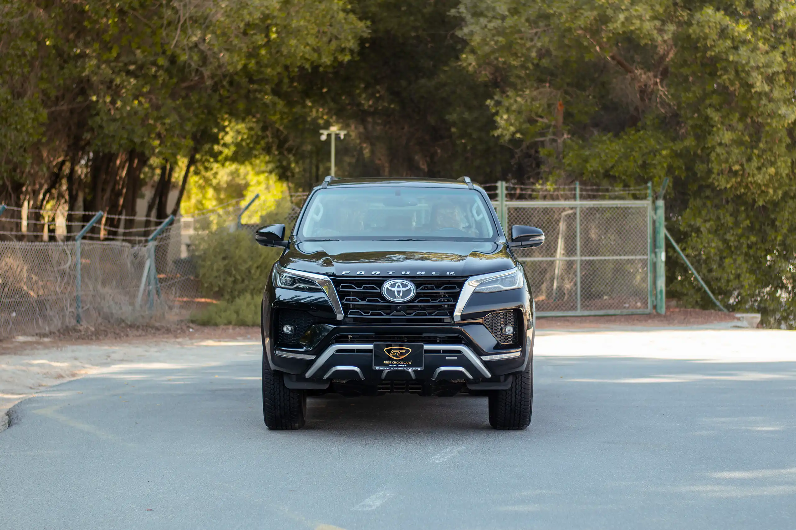 Used 2024 Toyota Fortuner SR5 Black – Front View at First Choice Cars Sharjah