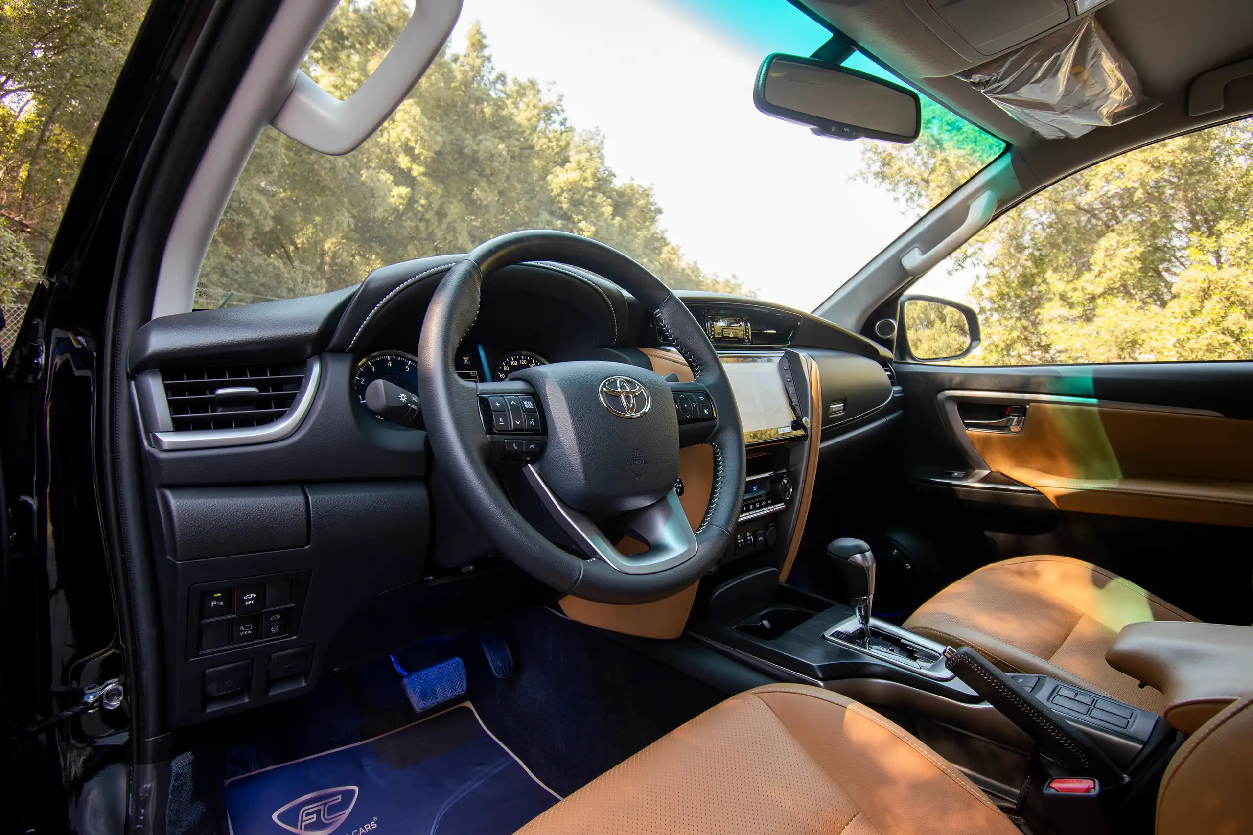 Used 2024 Toyota Fortuner SR5 Black – Driver Side Dashboard & Steering View at First Choice Cars Sharjah