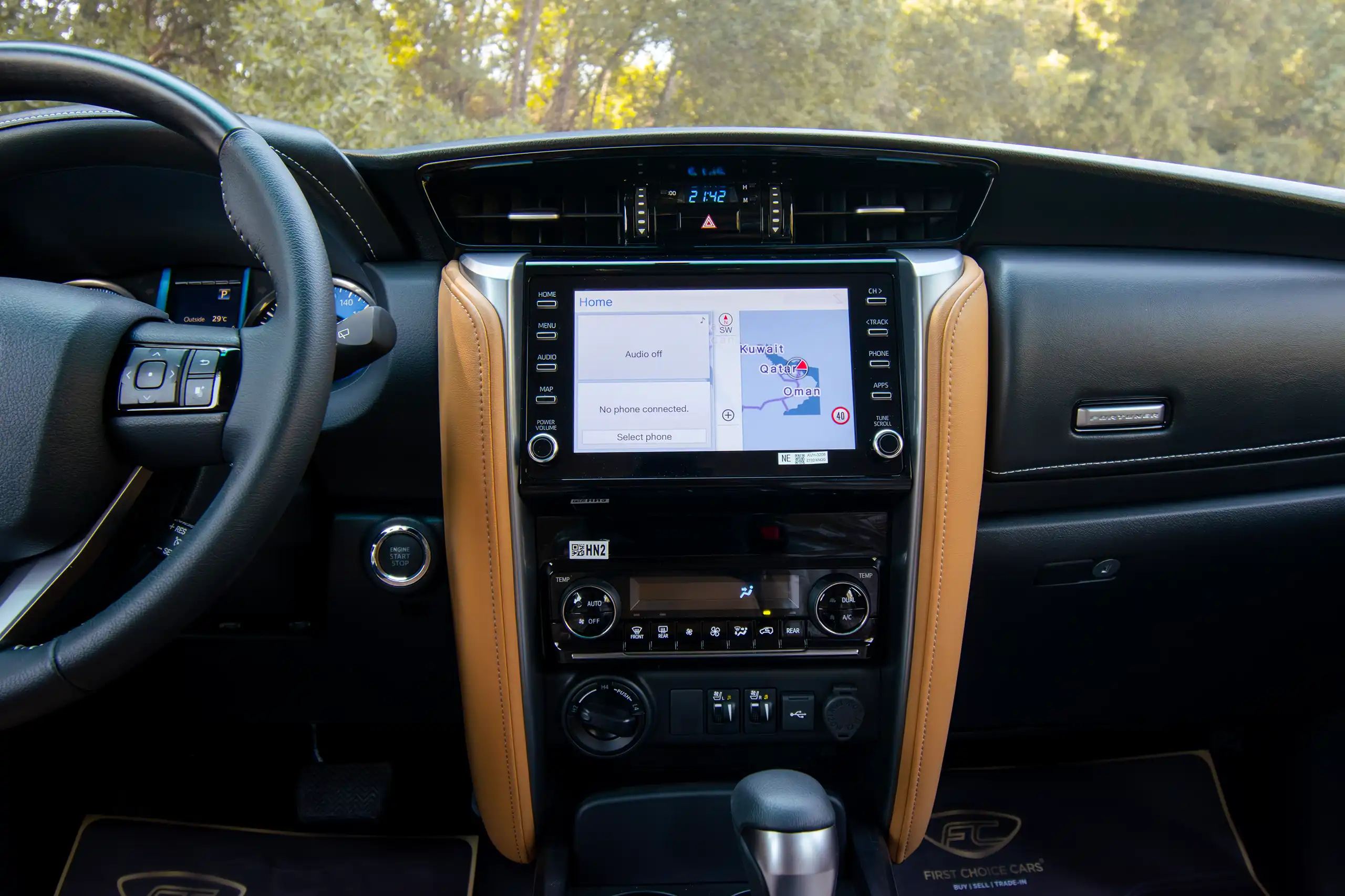 Used 2024 Toyota Fortuner VXR Black – Infotainment / Touchscreen System at First Choice Cars Sharjah