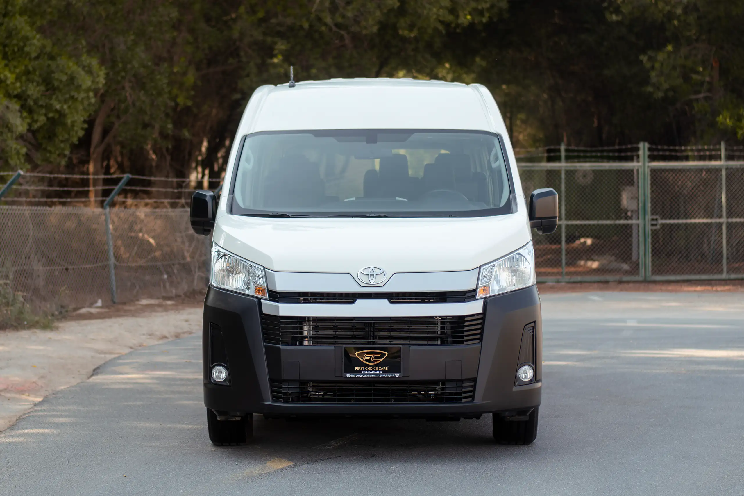 Used 2025 Toyota Hiace High Roof White – Front View at First Choice Cars Sharjah
