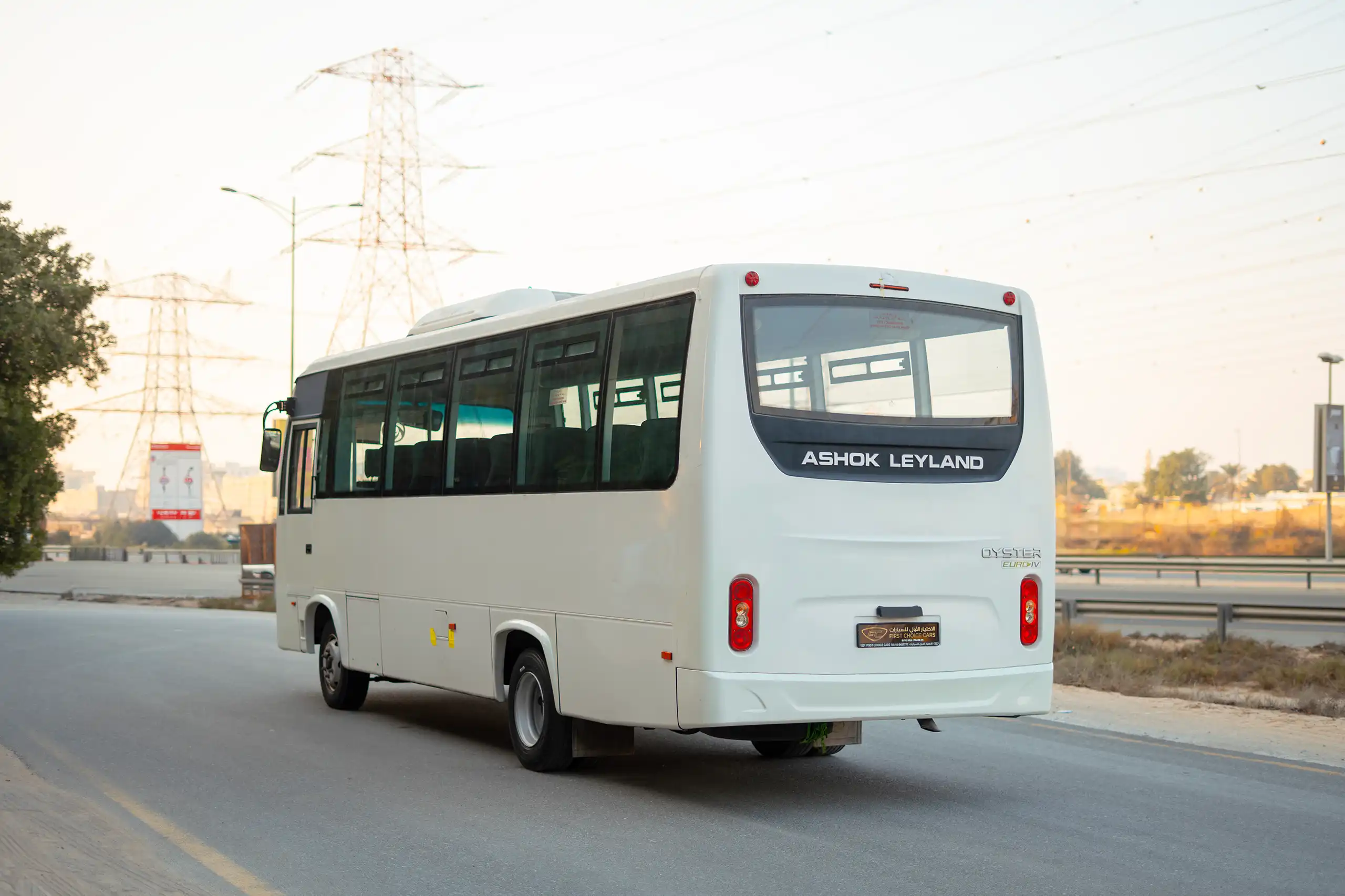 Used 2022 Ashok Leyland Oyster 32-Seater White – Left Back Diagonal (45°) View at First Choice Cars Sharjah