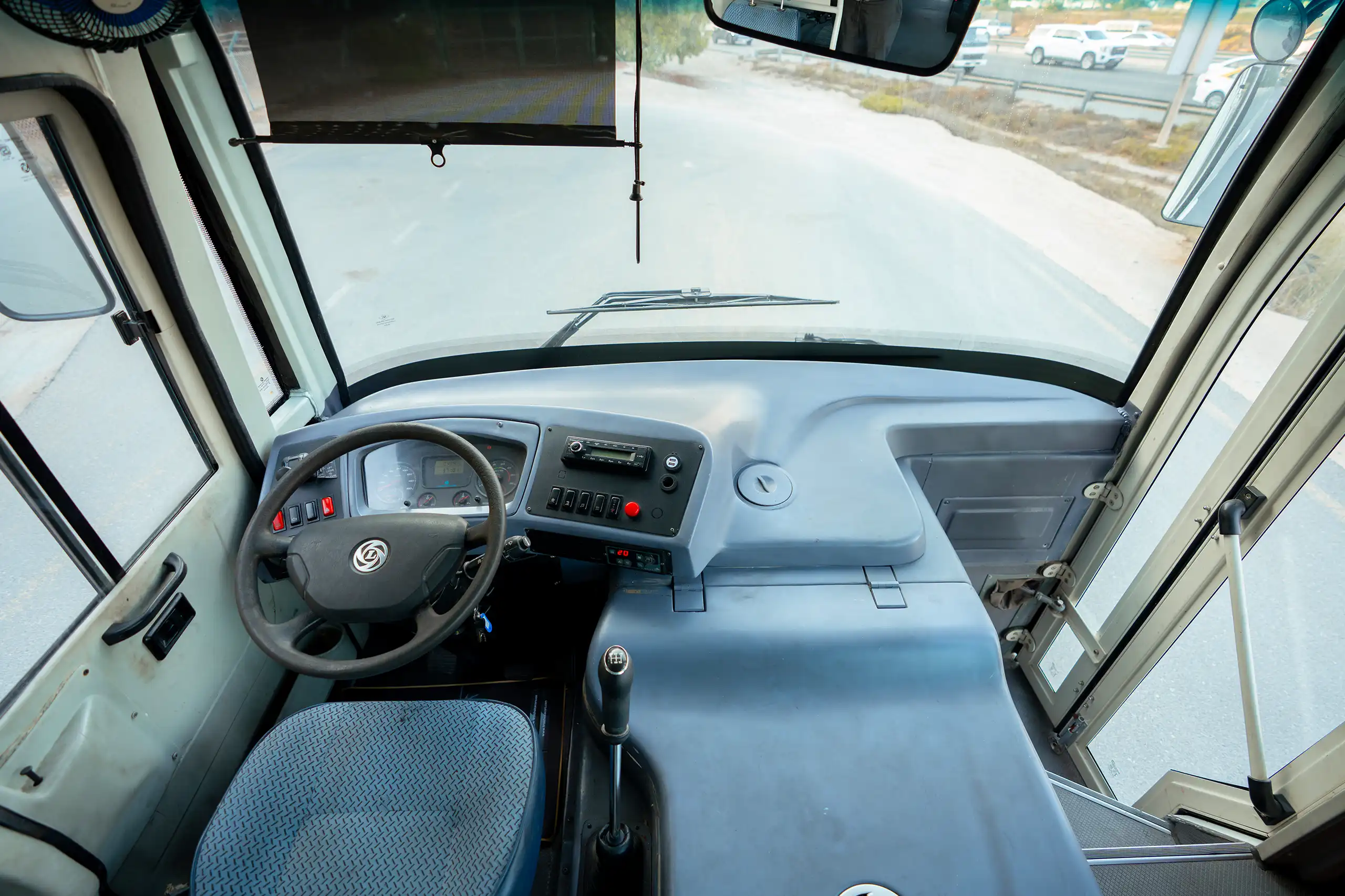 Used 2022 Ashok Leyland Oyster 32-Seater White – Front Cabin / Dashboard Full View at First Choice Cars Sharjah