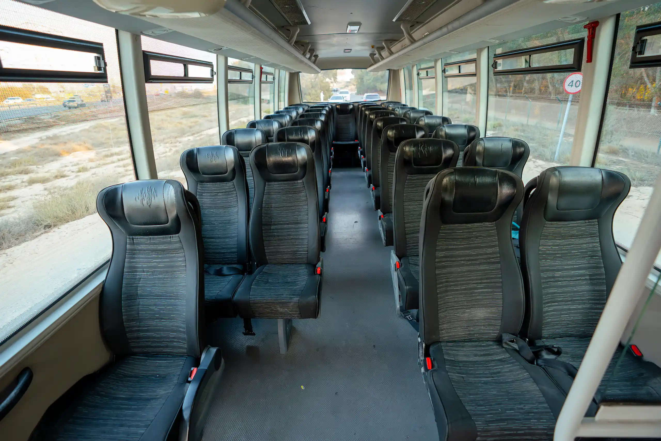 Used 2022 Ashok Leyland Oyster Bus White – Rear Seat View at First Choice Cars Sharjah