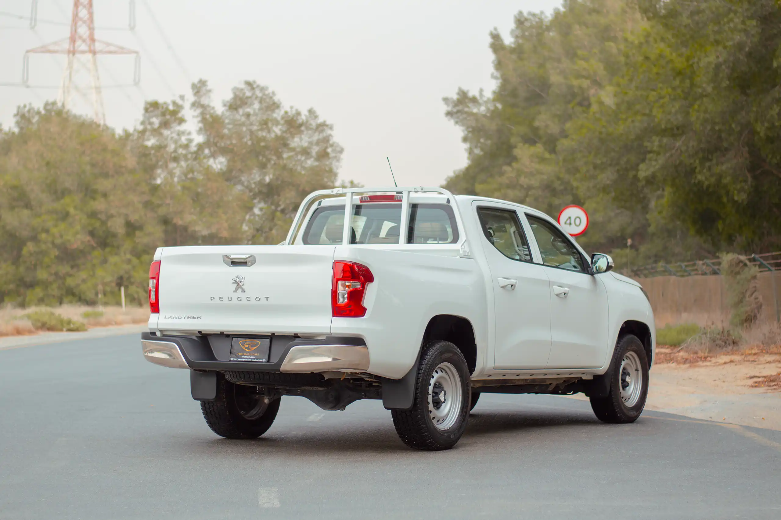 Used 2023 Peugeot Landtrek Double Cabin 4x4 White – Right Back Diagonal (45°) View at First Choice Cars Sharjah