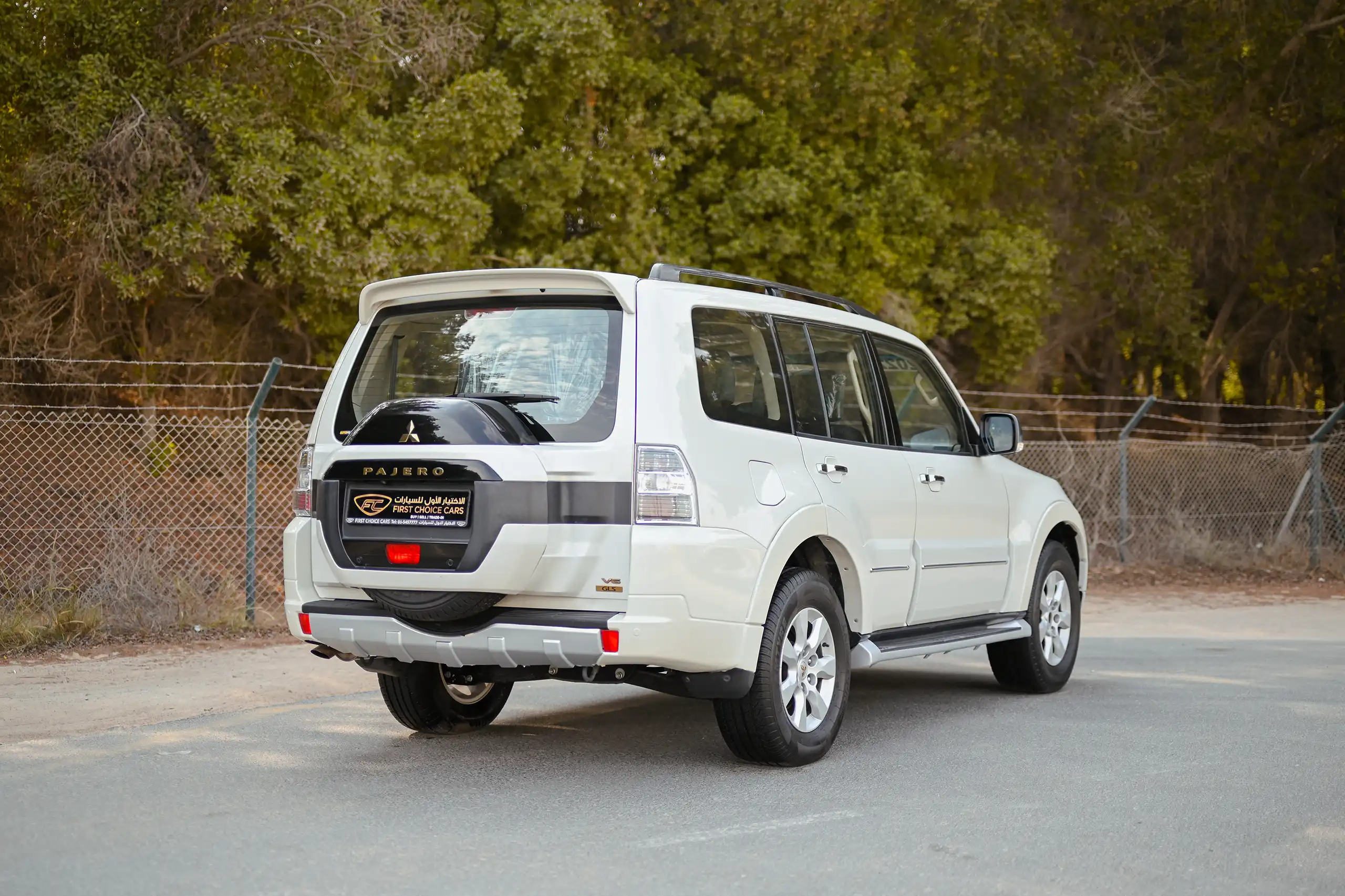 Used 2022 Mitsubishi PAJERO GLS White – Right Back Diagonal (45°) View at First Choice Cars Sharjah