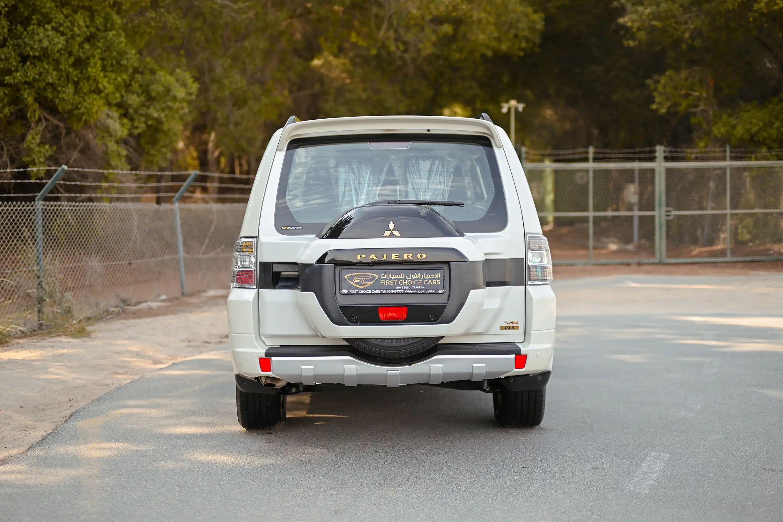Used 2022 Mitsubishi PAJERO GLS White – Back/Rear View at First Choice Cars Sharjah