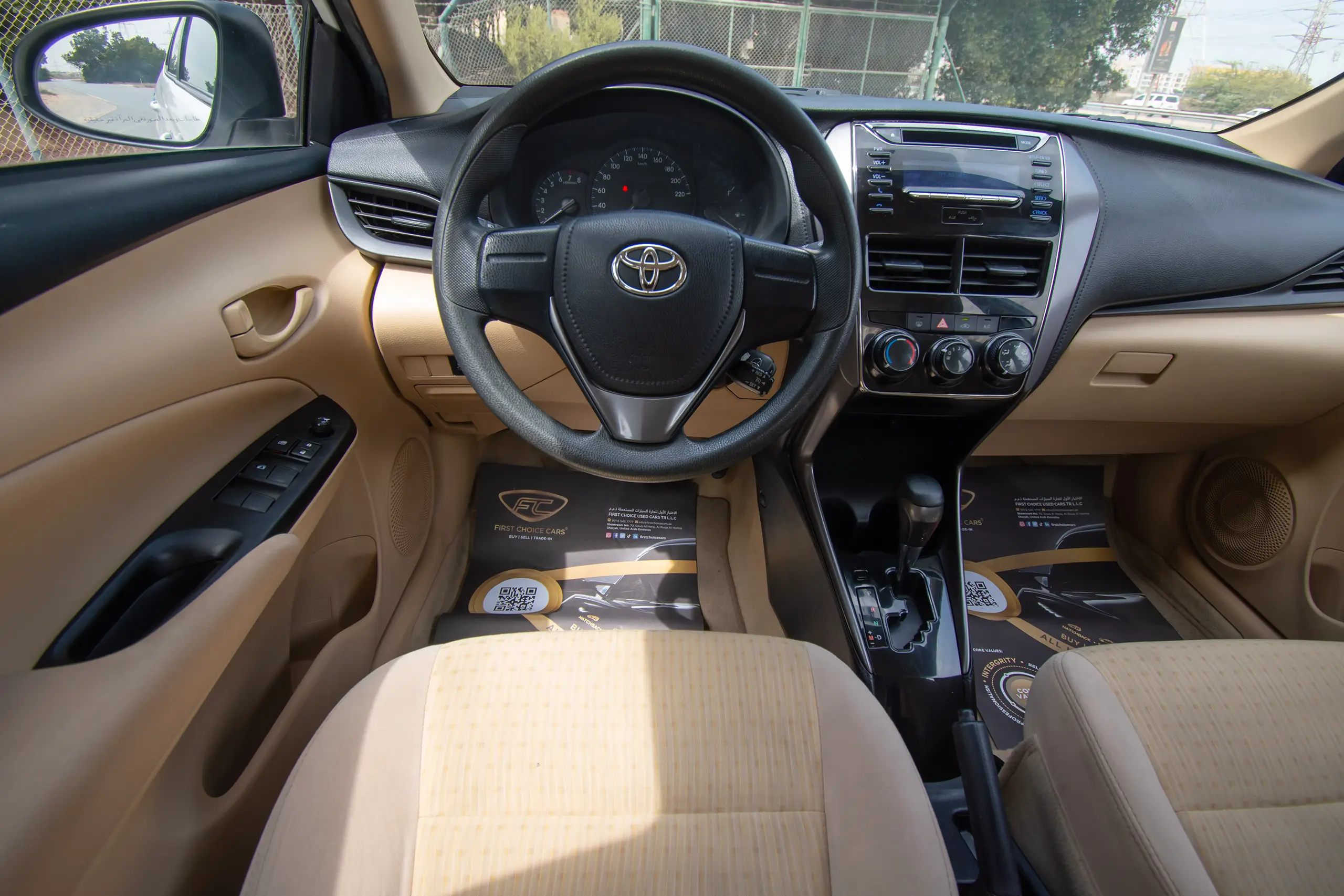 Used 2022 Toyota Yaris E White – Steering Wheel & Instrument Cluster at First Choice Cars Sharjah