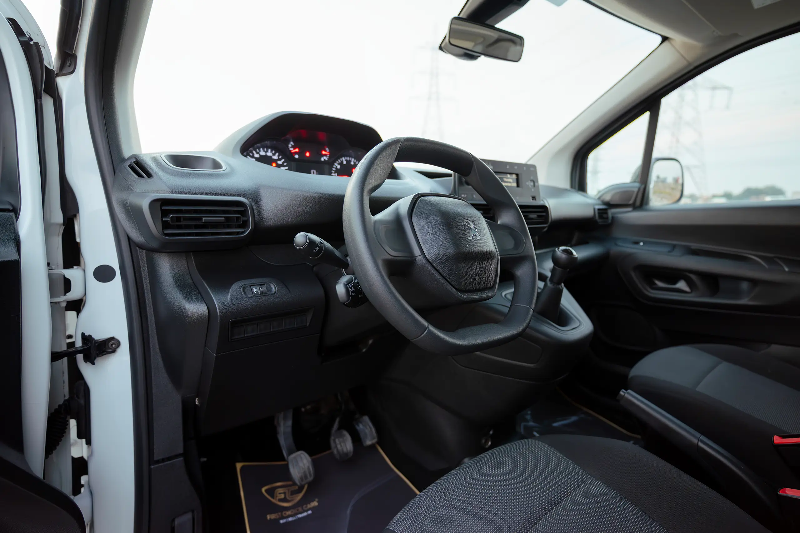 Used 2022 Peugeot Rifter 1.5T L2 White – Driver Side Dashboard & Steering View at First Choice Cars Sharjah