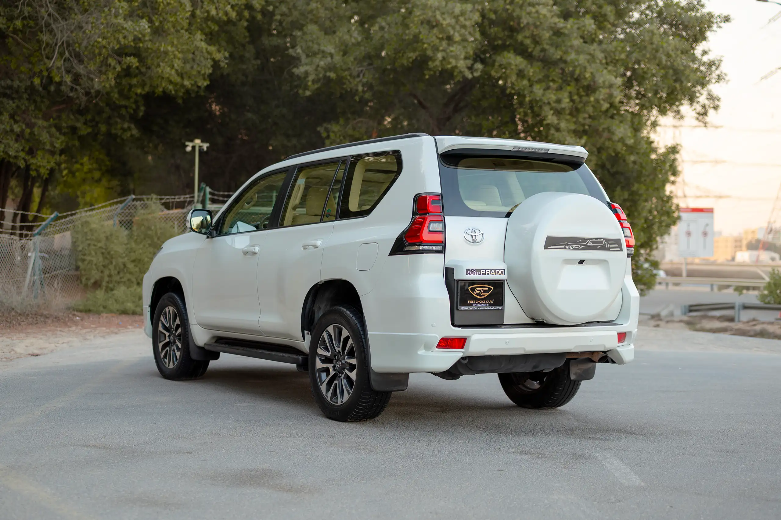 Used 2022 Toyota Prado Gxr White – Left Back Diagonal (45°) View at First Choice Cars Sharjah