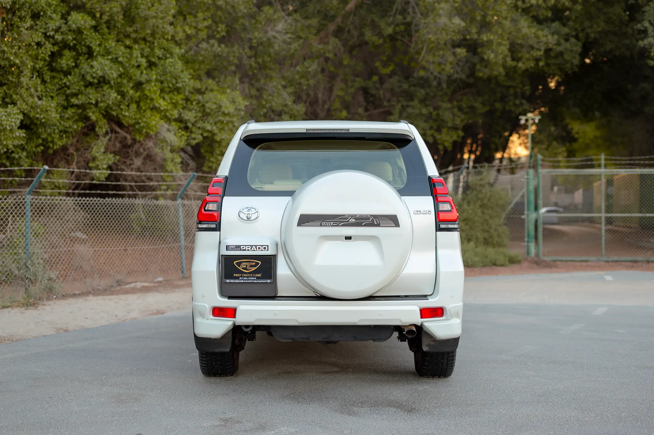 Used 2022 Toyota Prado Gxr White – Back/Rear View at First Choice Cars Sharjah