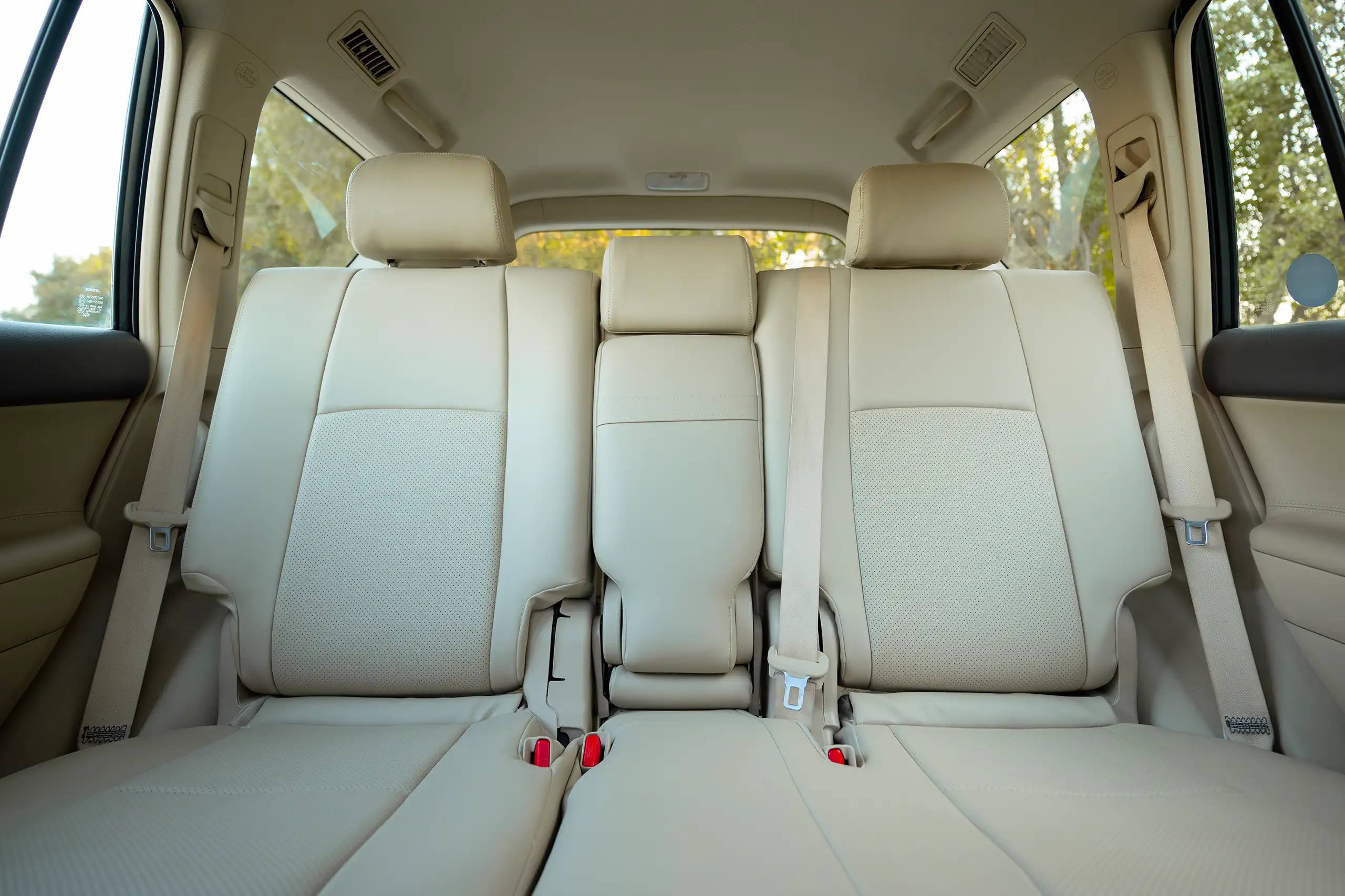 Used 2022 Toyota Prado Gxr White – Rear Seat View at First Choice Cars Sharjah