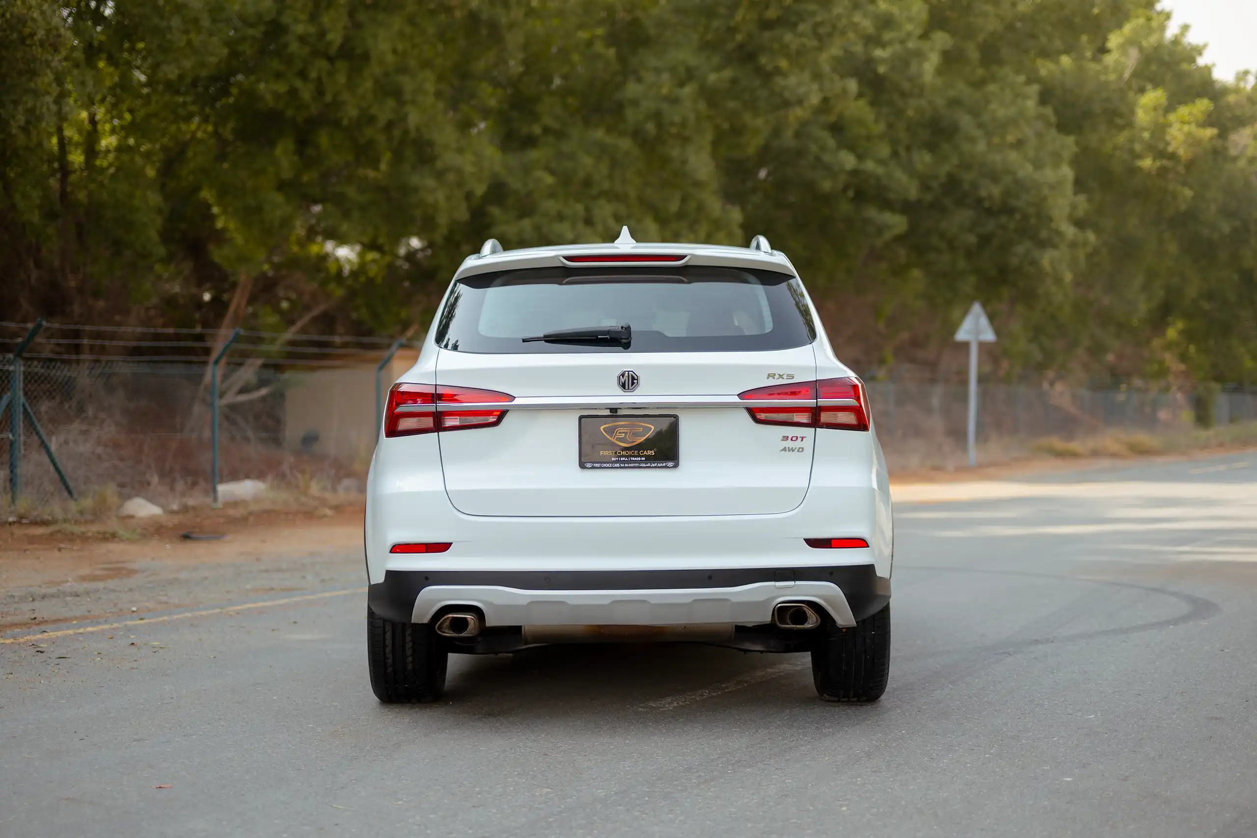 Used 2023 MG RX5 Luxury White – Back/Rear View at First Choice Cars Sharjah