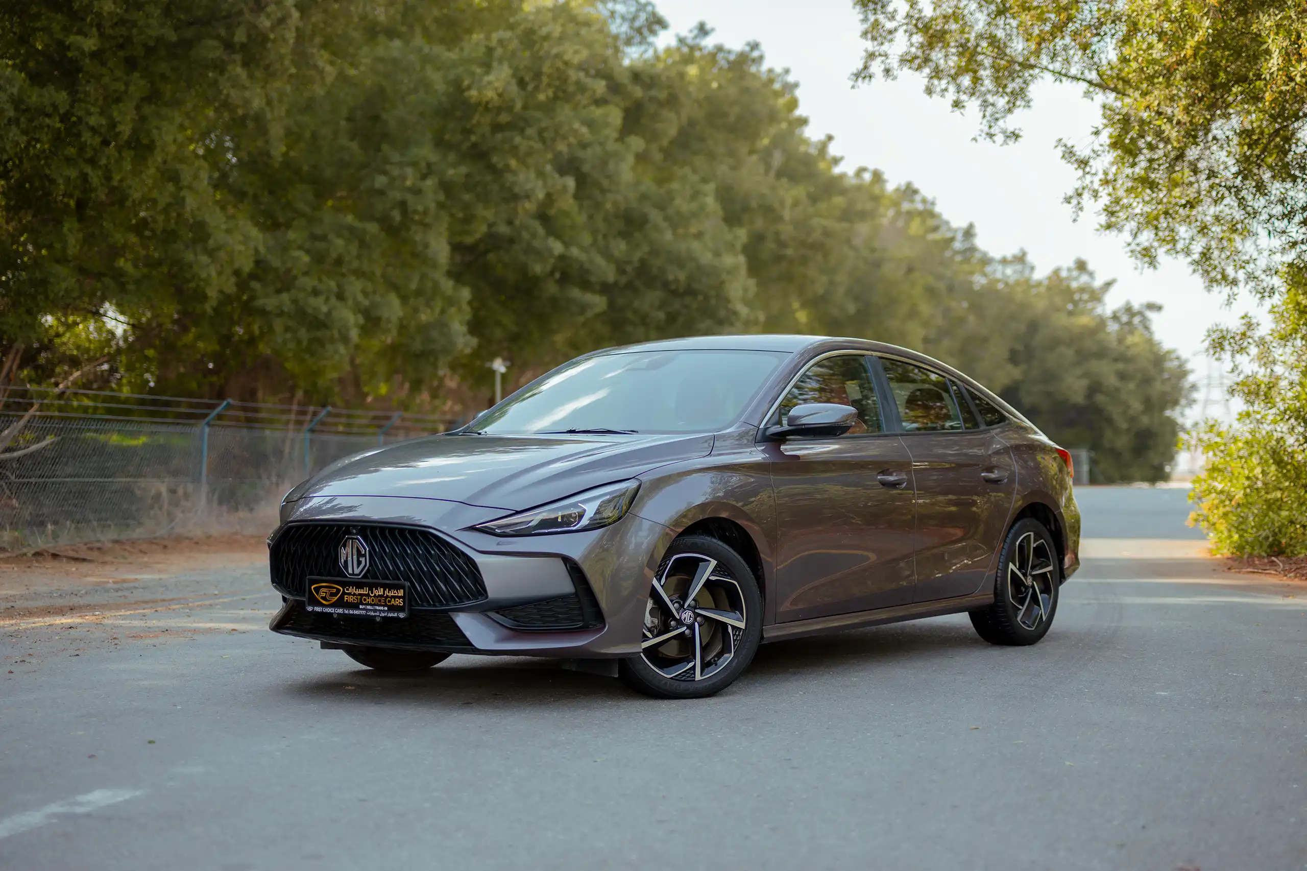 Used 2022 MG GT Luxury Grey – Left Front Diagonal (45°) View at First Choice Cars Sharjah