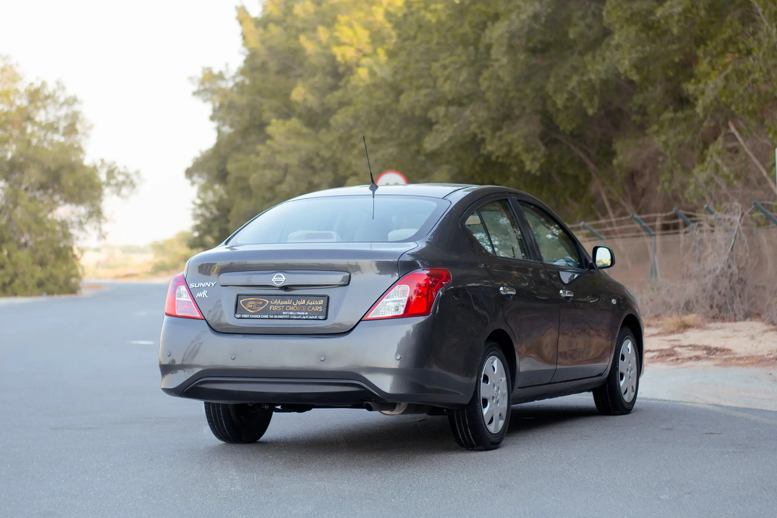 Used 2023 Nissan Sunny SV Grey – Right Back Diagonal (45°) View at First Choice Cars Sharjah