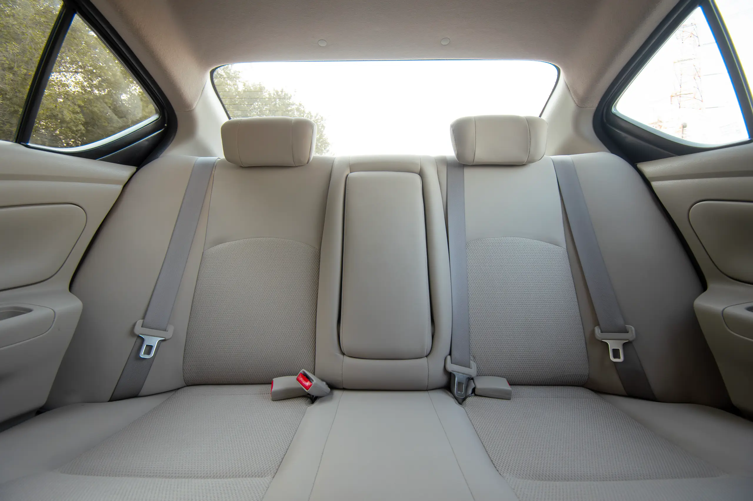 Used 2023 Nissan Sunny SV Grey – Rear Seat View at First Choice Cars Sharjah