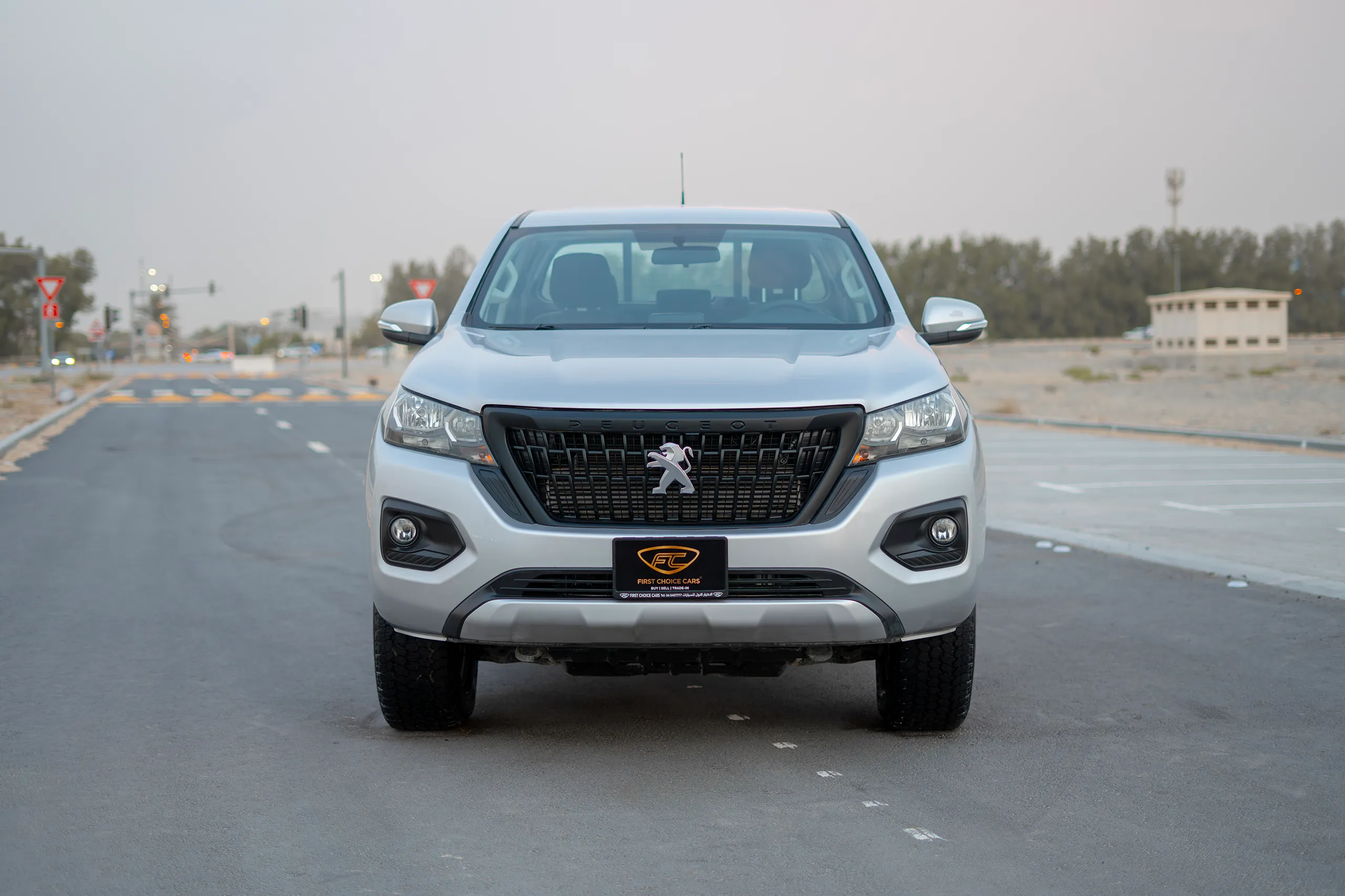 Used 2023 Peugeot Landtrek Double Cabin Silver – Front View at First Choice Cars Sharjah