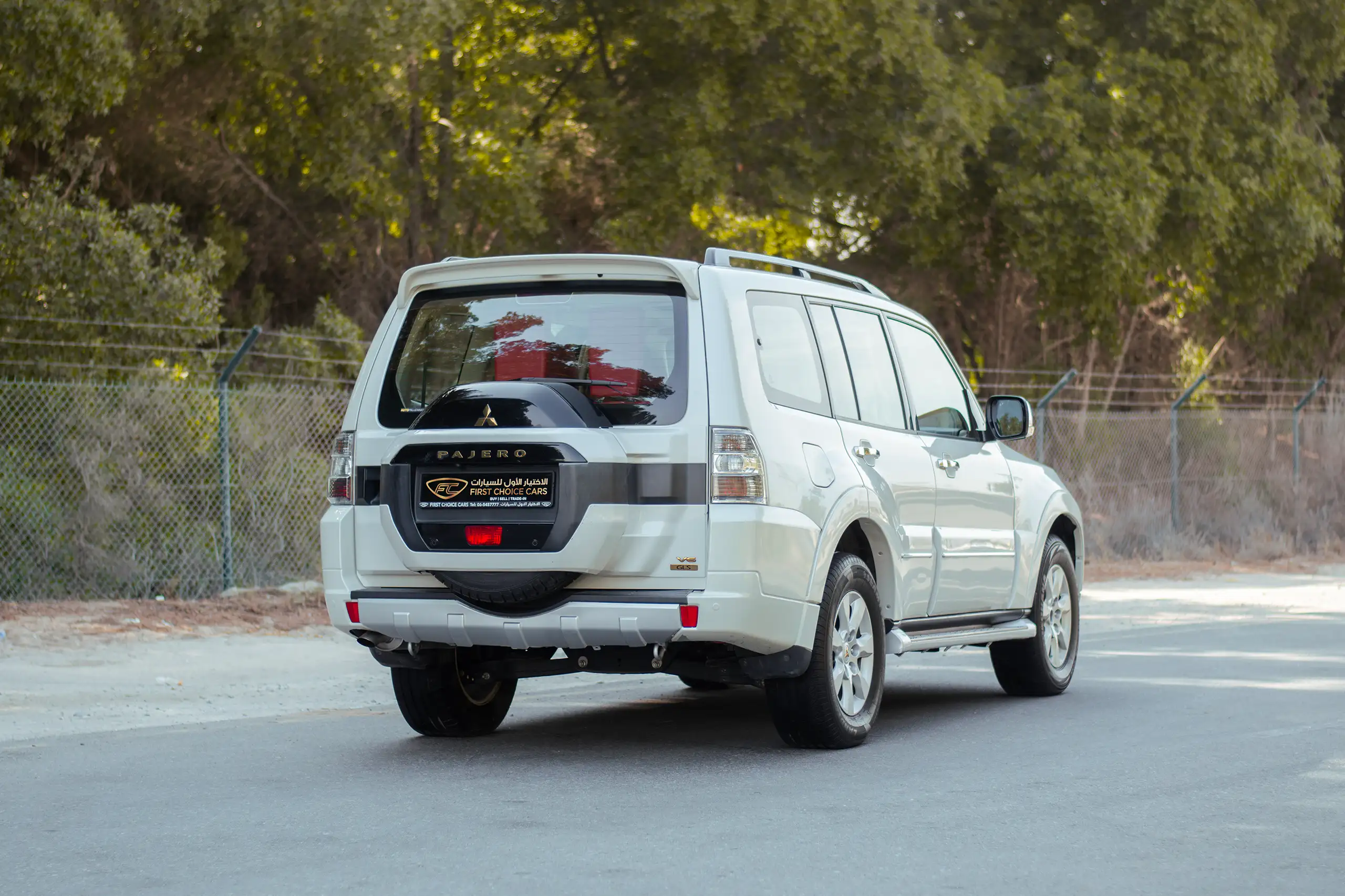 Used 2022 Mitsubishi Pajero GLS White – Right Back Diagonal (45°) View at First Choice Cars Sharjah