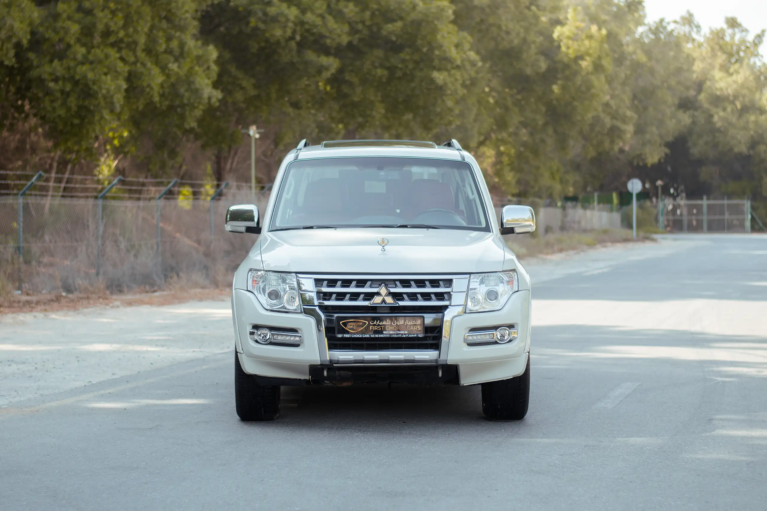 Used 2022 Mitsubishi Pajero GLS White – Front View at First Choice Cars Sharjah