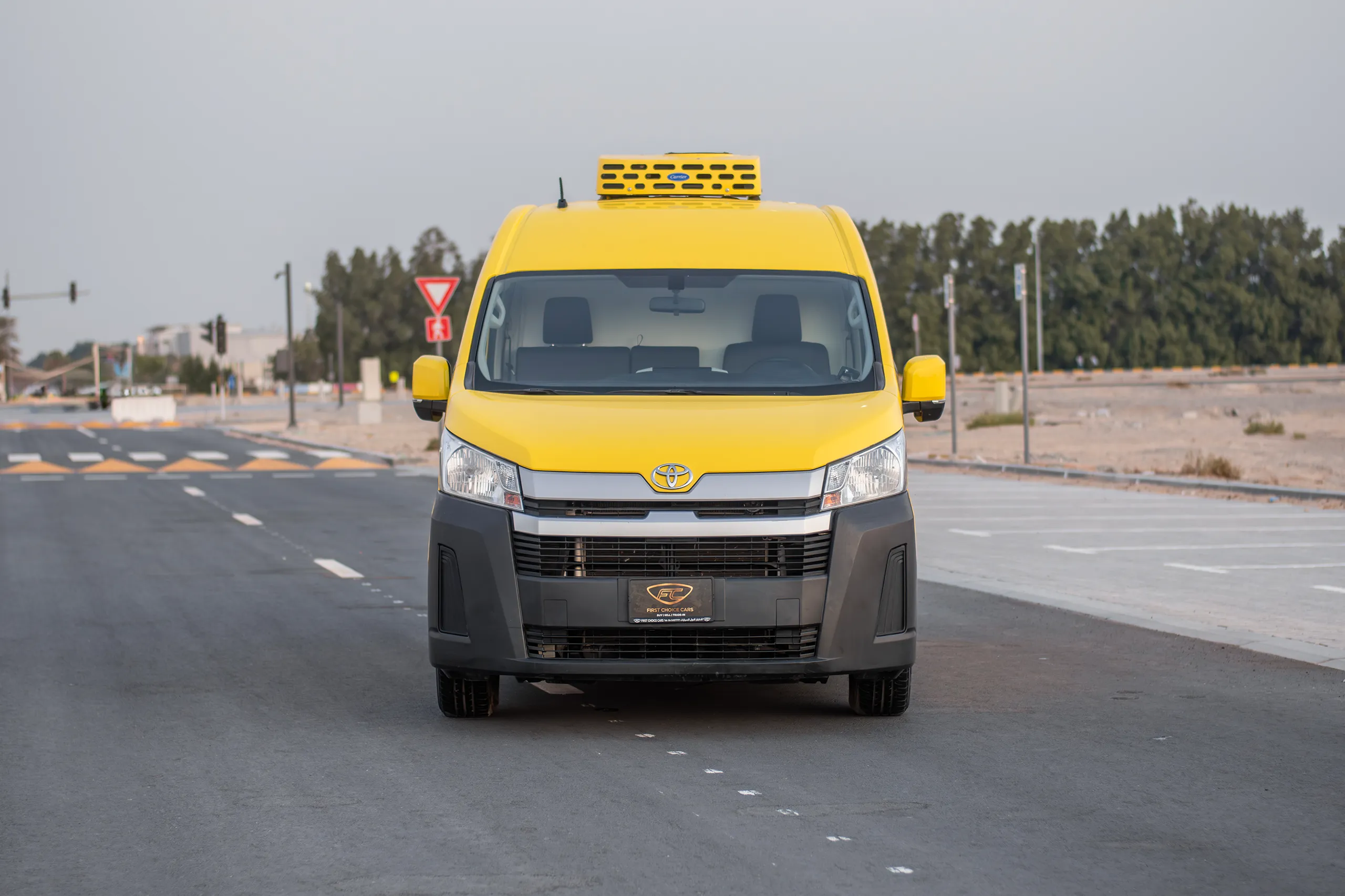 Used 2020 Toyota Hiace GL- High Roof Yellow – Front View at First Choice Cars Sharjah