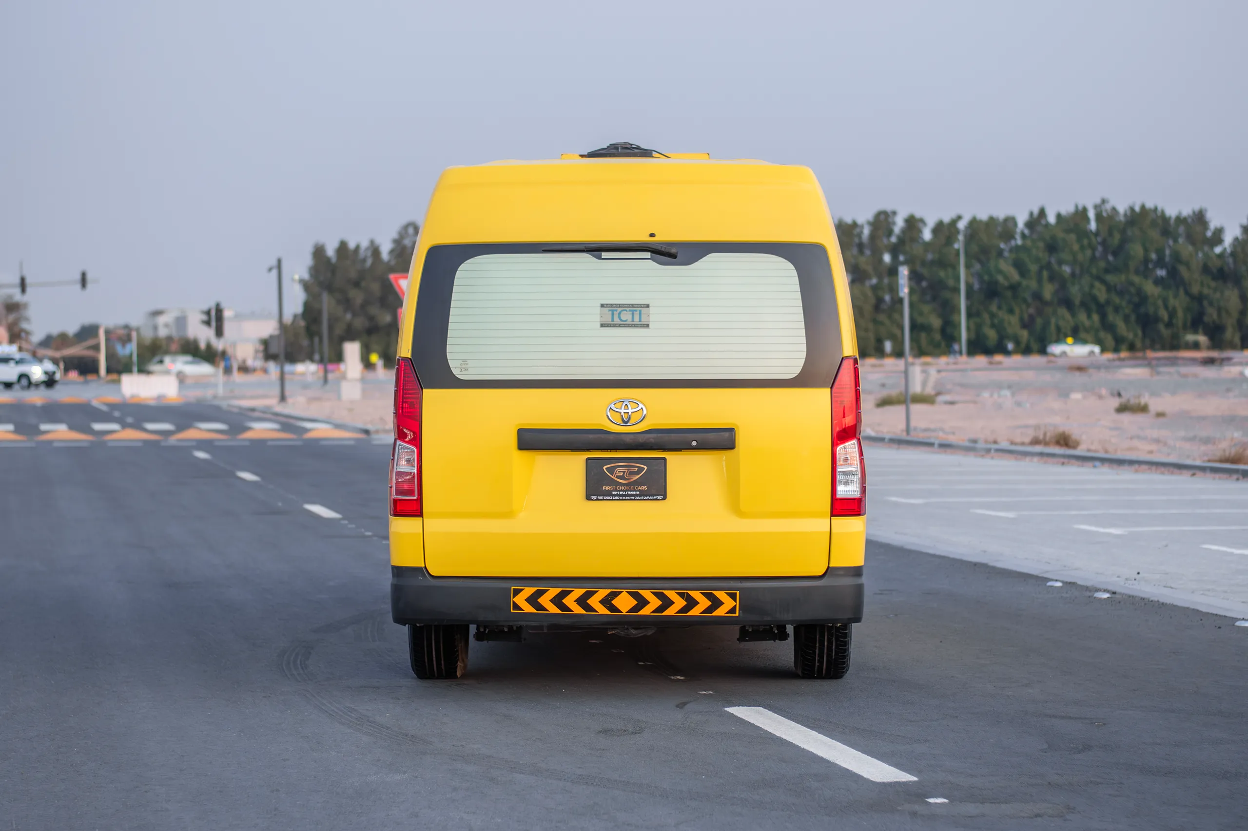 Used 2020 Toyota Hiace GL- High Roof Yellow – Back/Rear View at First Choice Cars Sharjah