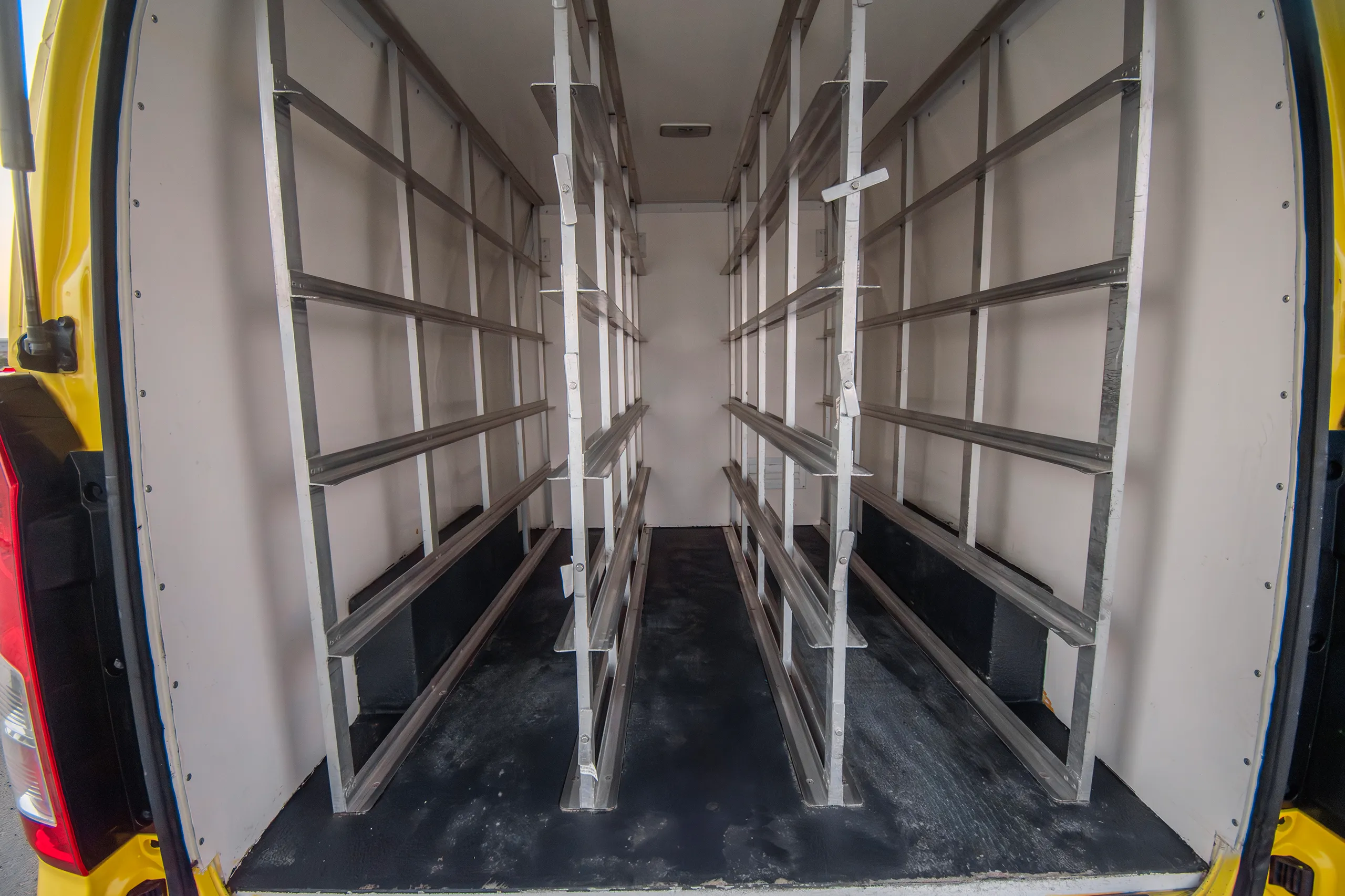 Used 2020 Toyota Hiace GL- High Roof Yellow – Chiller Box Rear Opening View at First Choice Cars Sharjah