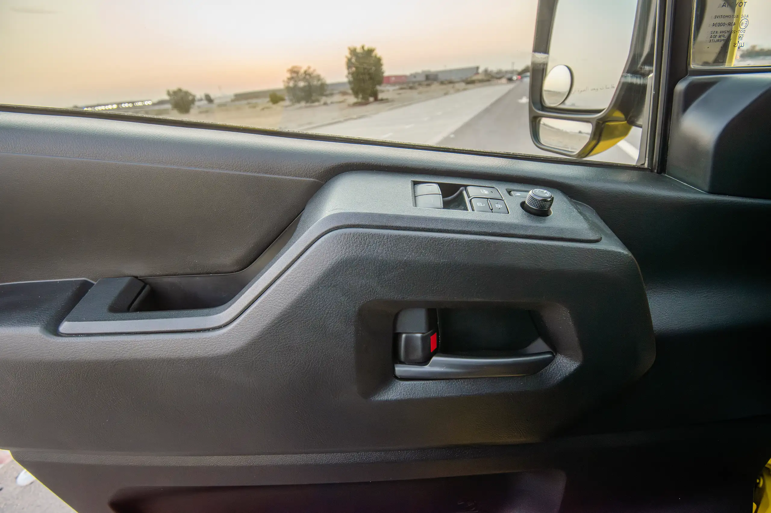 Used 2020 Toyota Hiace GL- High Roof Yellow – Driver Door Panel Full View at First Choice Cars Sharjah