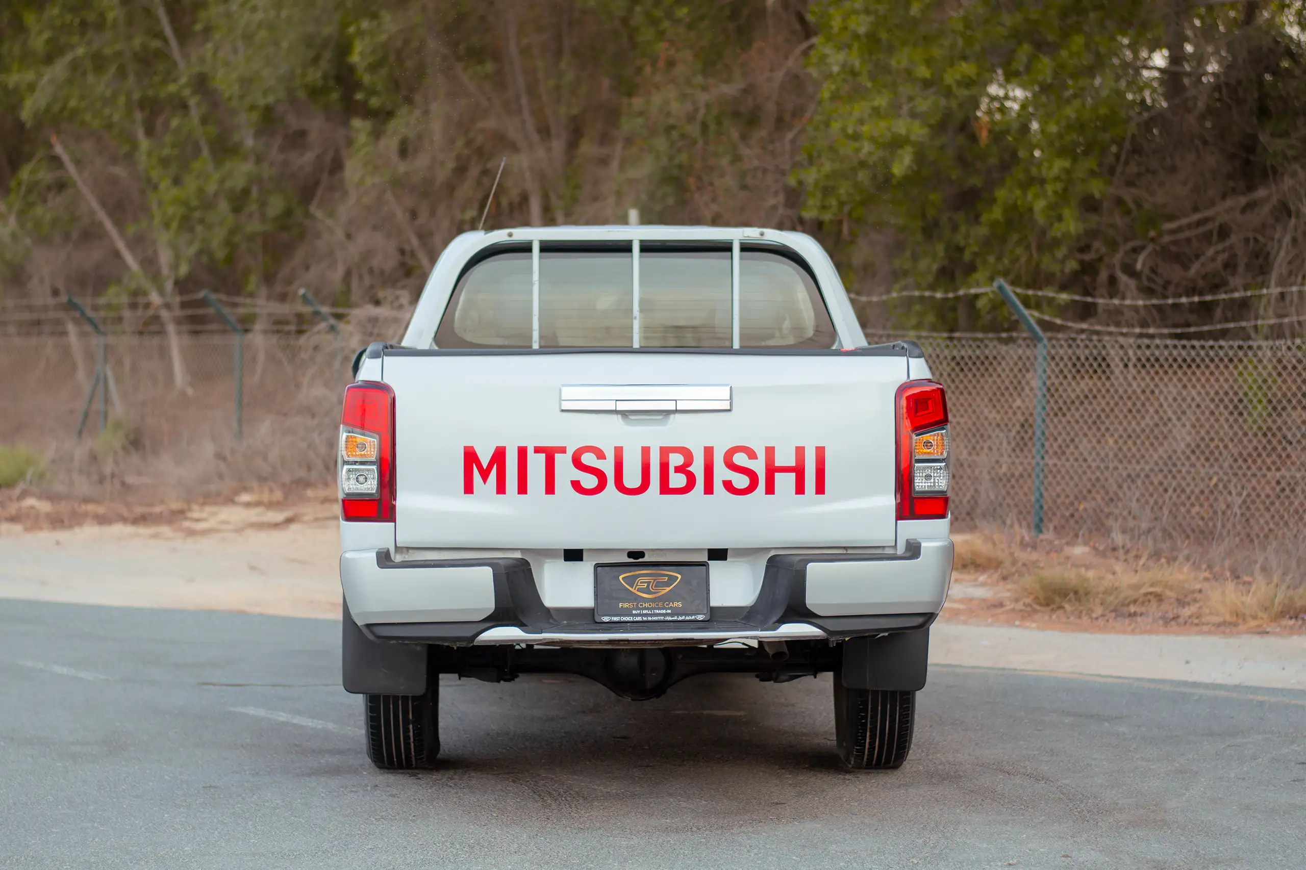 Used 2020 Mitsubishi L200 Double Cab GLX White – Back/Rear View at First Choice Cars Sharjah