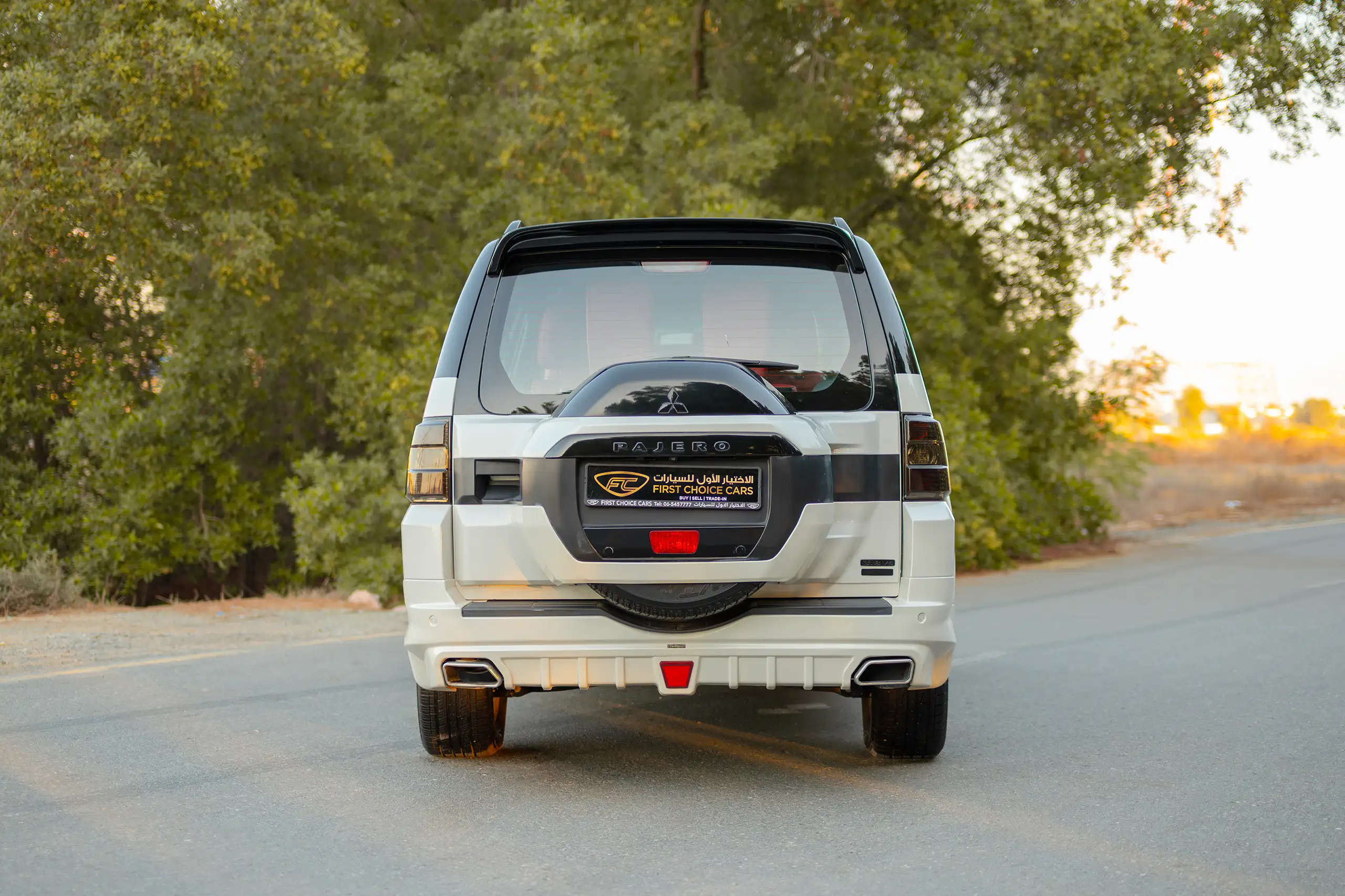 Used 2020 Mitsubishi Pajero Signature Edition White – Back/Rear View at First Choice Cars Sharjah