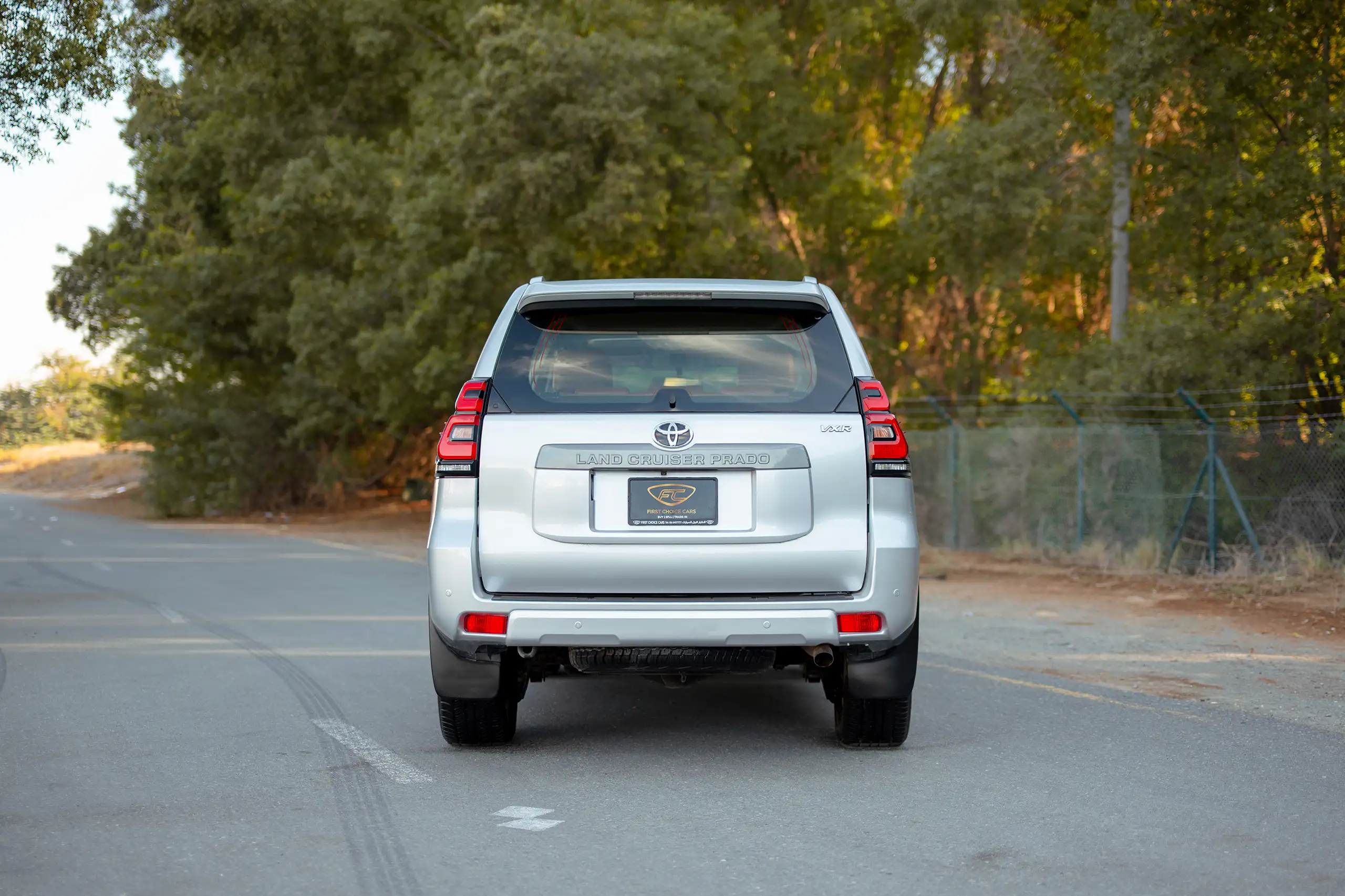 Used 2019 Toyota Prado VXR Silver – Back/Rear View at First Choice Cars Sharjah