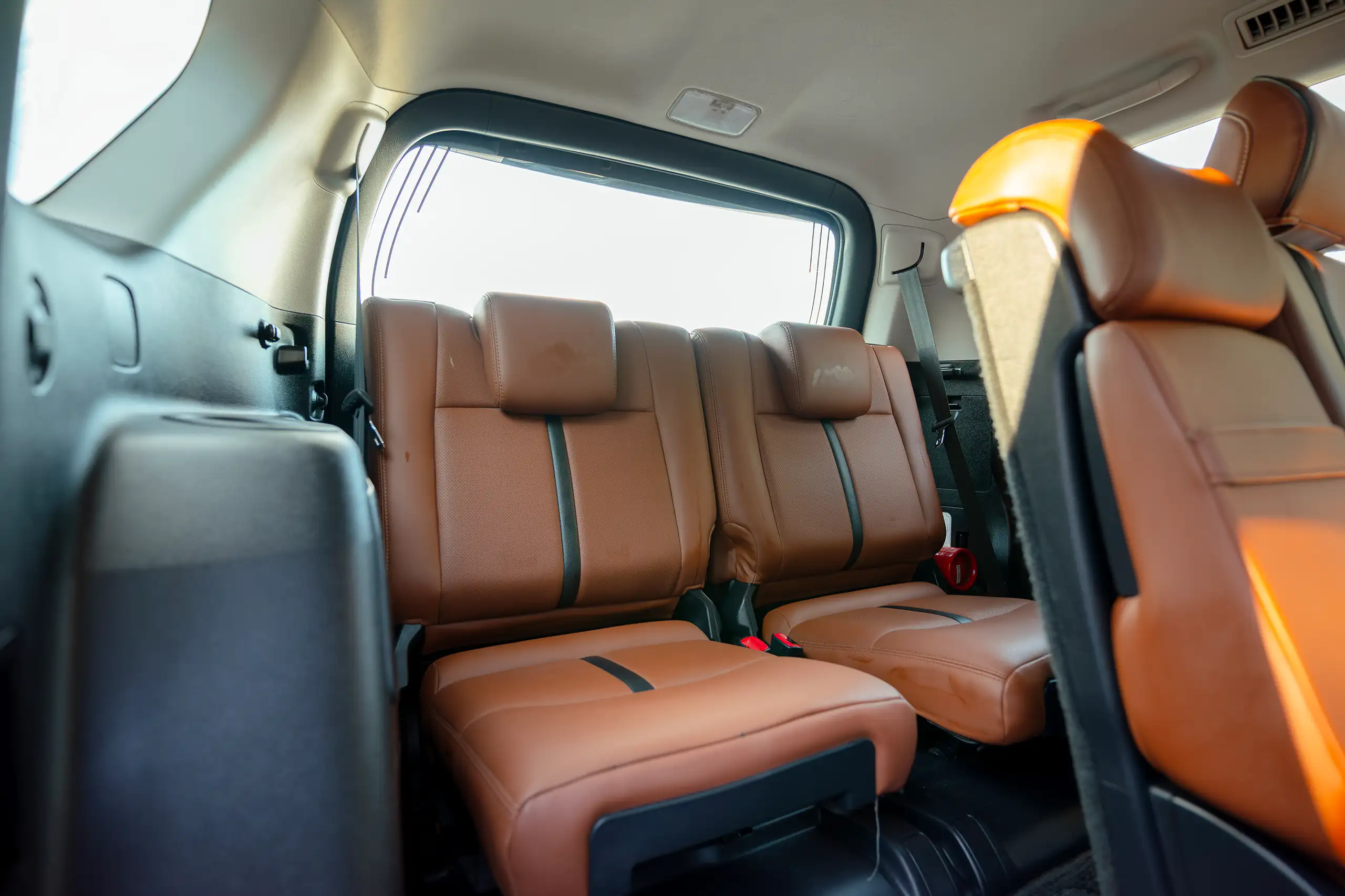 Used 2019 Toyota Prado VXR Silver – Third Row Right Seat View at First Choice Cars Sharjah