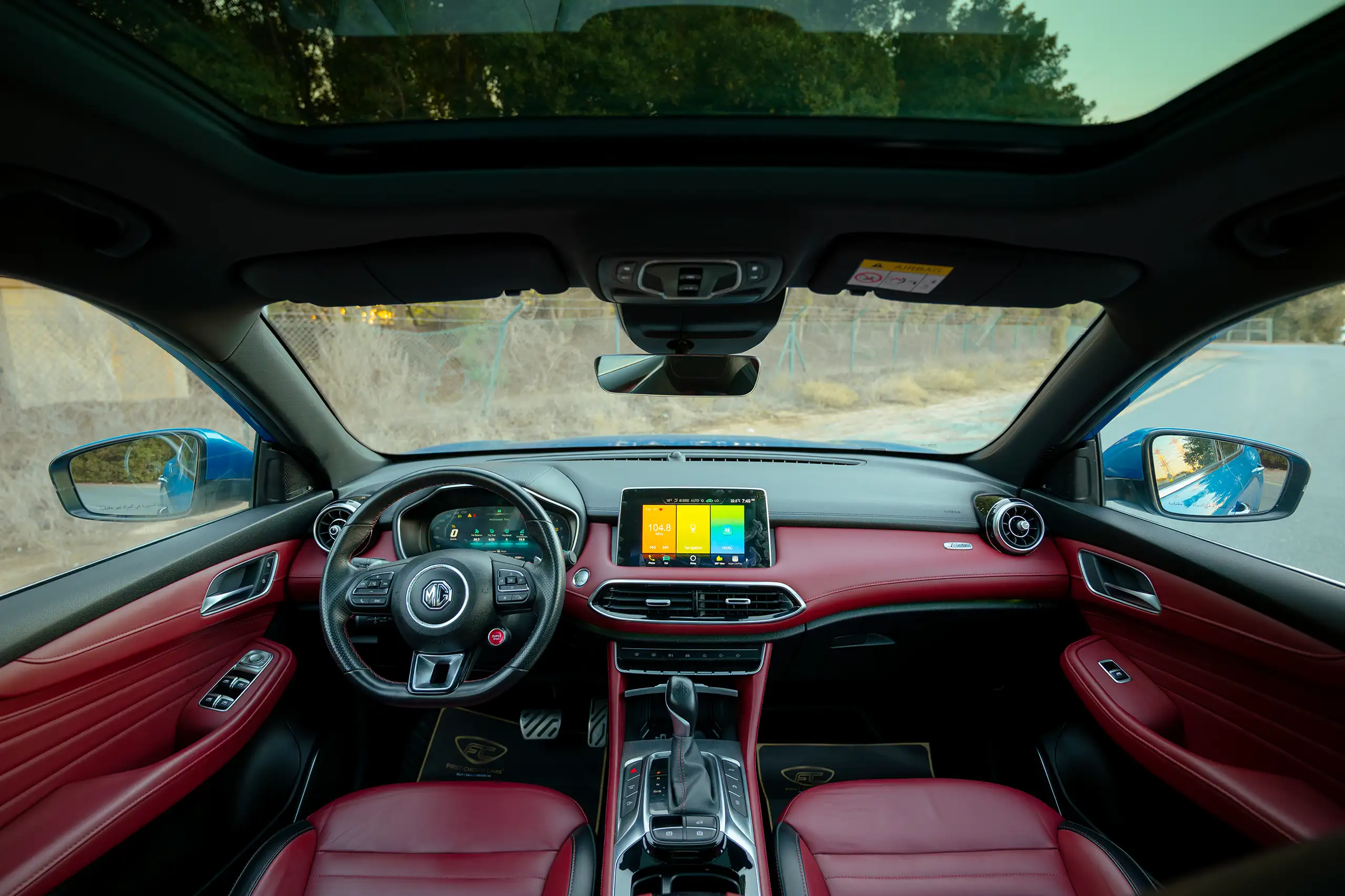 Used 2021 MG HS Luxury Blue – Front Cabin / Dashboard Full View at First Choice Cars Sharjah