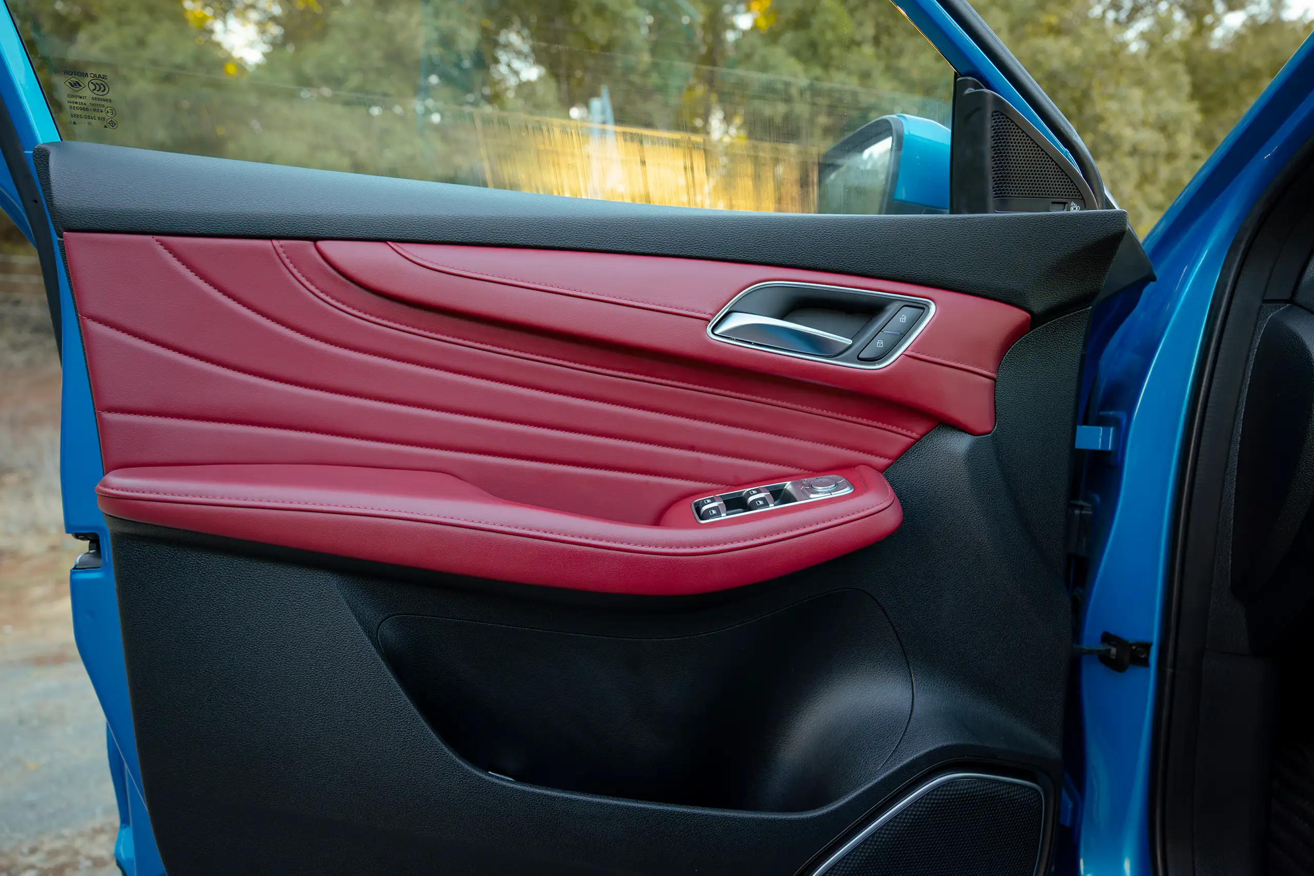 Used 2021 MG HS Luxury Blue – Driver Door Panel Full View at First Choice Cars Sharjah