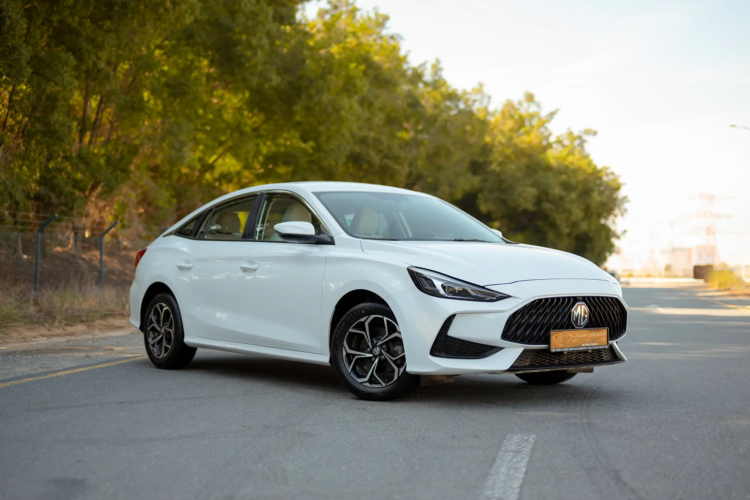 Used 2022 MG GT Comfort White – Right Front Diagonal (45°) View at First Choice Cars Sharjah