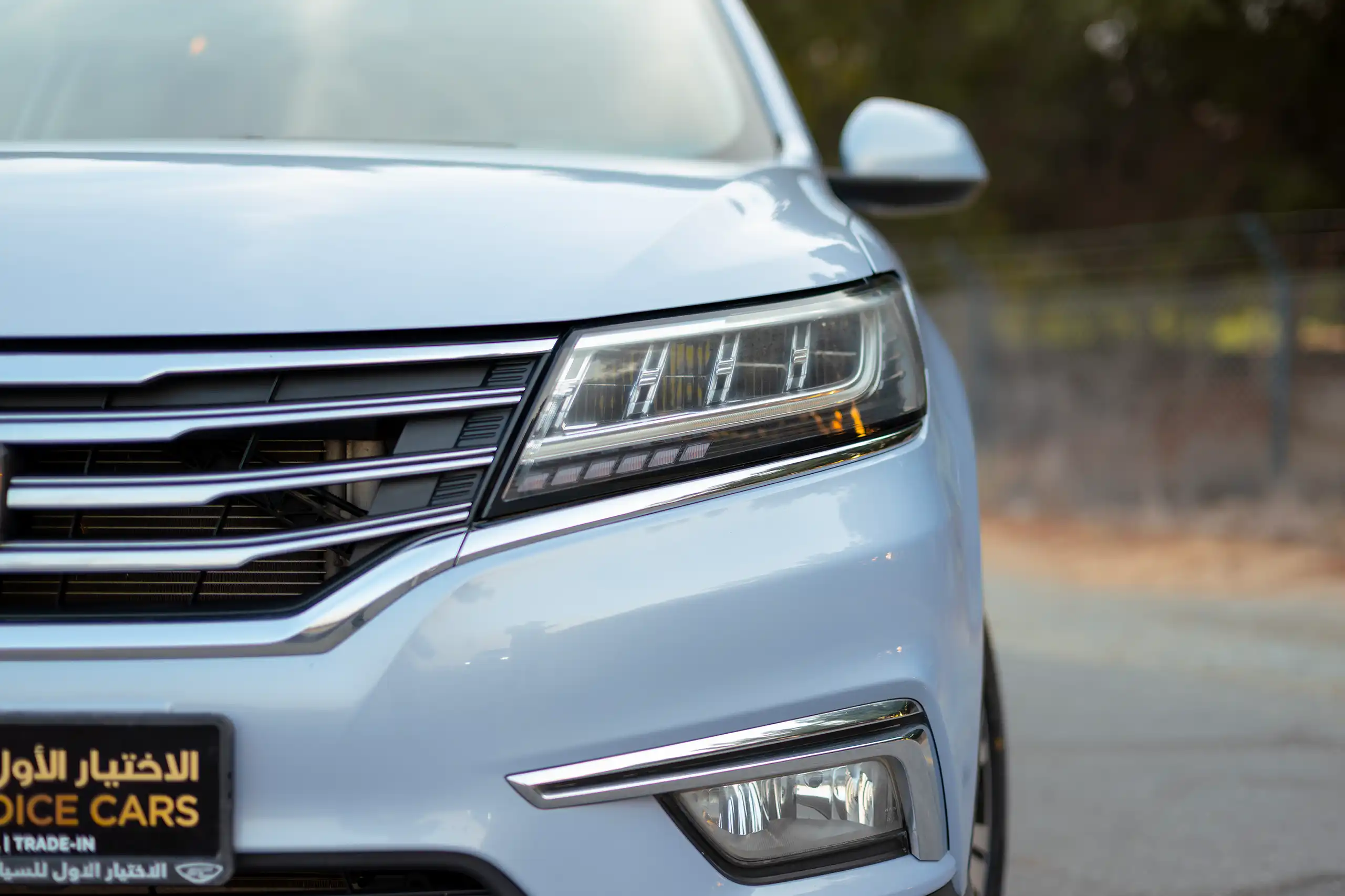 Used 2022 MG RX5 Luxury Silver – Headlight Close-up at First Choice Cars Sharjah