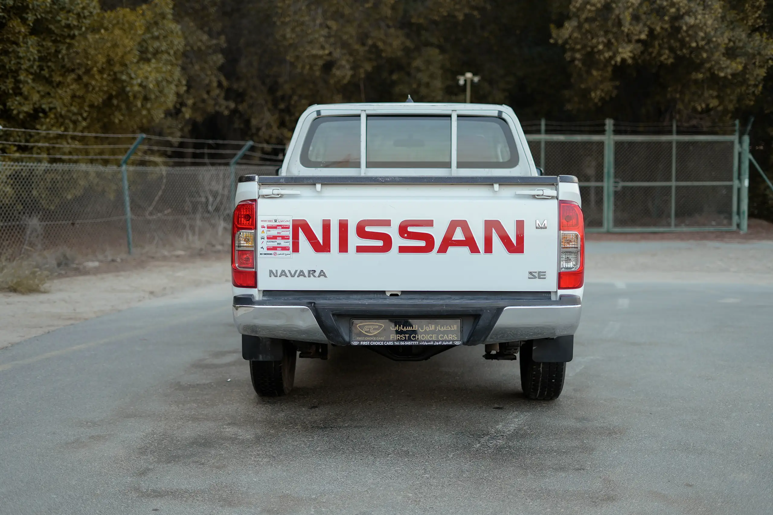 Used 2020 Nissan Navara SE White – Back/Rear View at First Choice Cars Sharjah