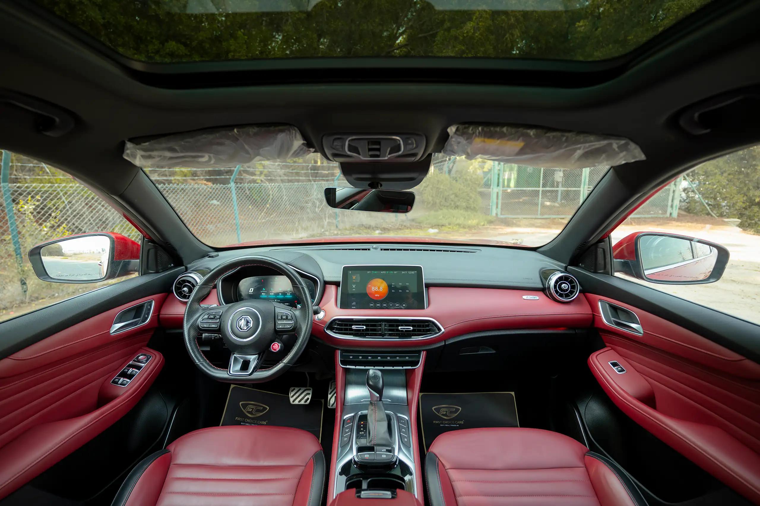 Used 2022 MG HS Luxury Red – Front Cabin / Dashboard Full View at First Choice Cars Sharjah