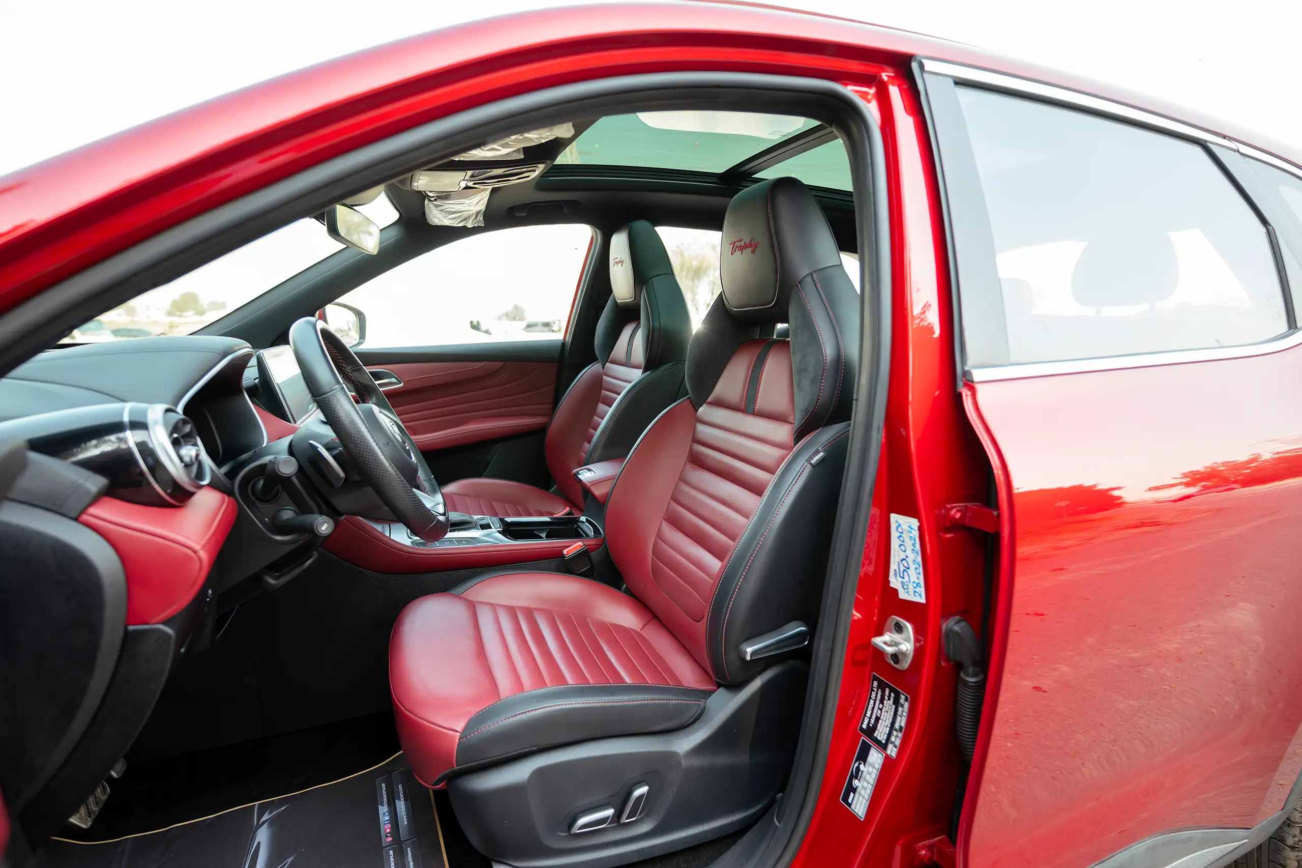 Used 2022 MG HS Luxury Red – Front Driver Side Cabin View at First Choice Cars Sharjah