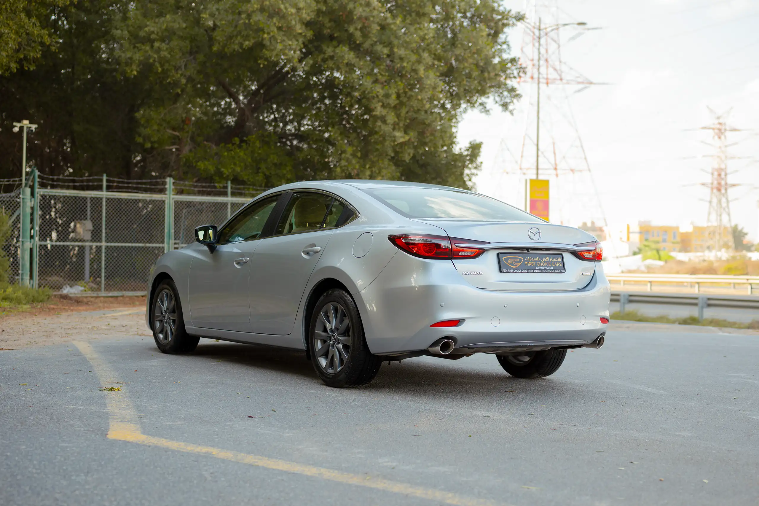 Used 2023 Mazda 6 S Grade Silver – Left Back Diagonal (45°) View at First Choice Cars Sharjah
