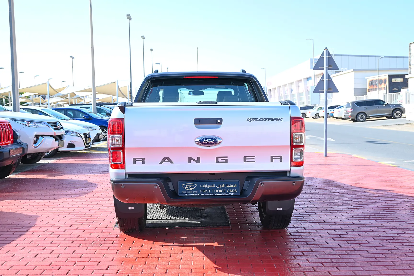 Used 2018 Ford Ranger Wildtrak Silver – Back/Rear View at First Choice Cars Sharjah