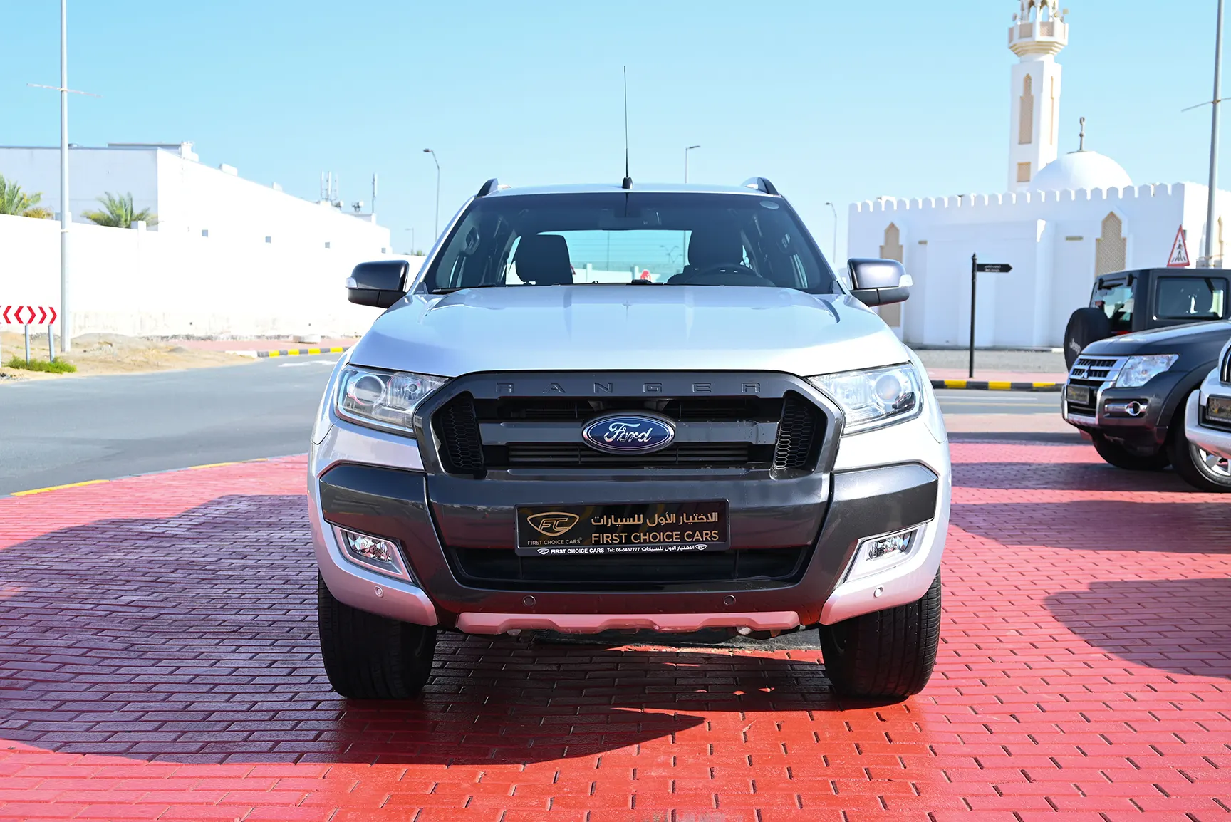 Used 2018 Ford Ranger Wildtrak Silver – Front View at First Choice Cars Sharjah
