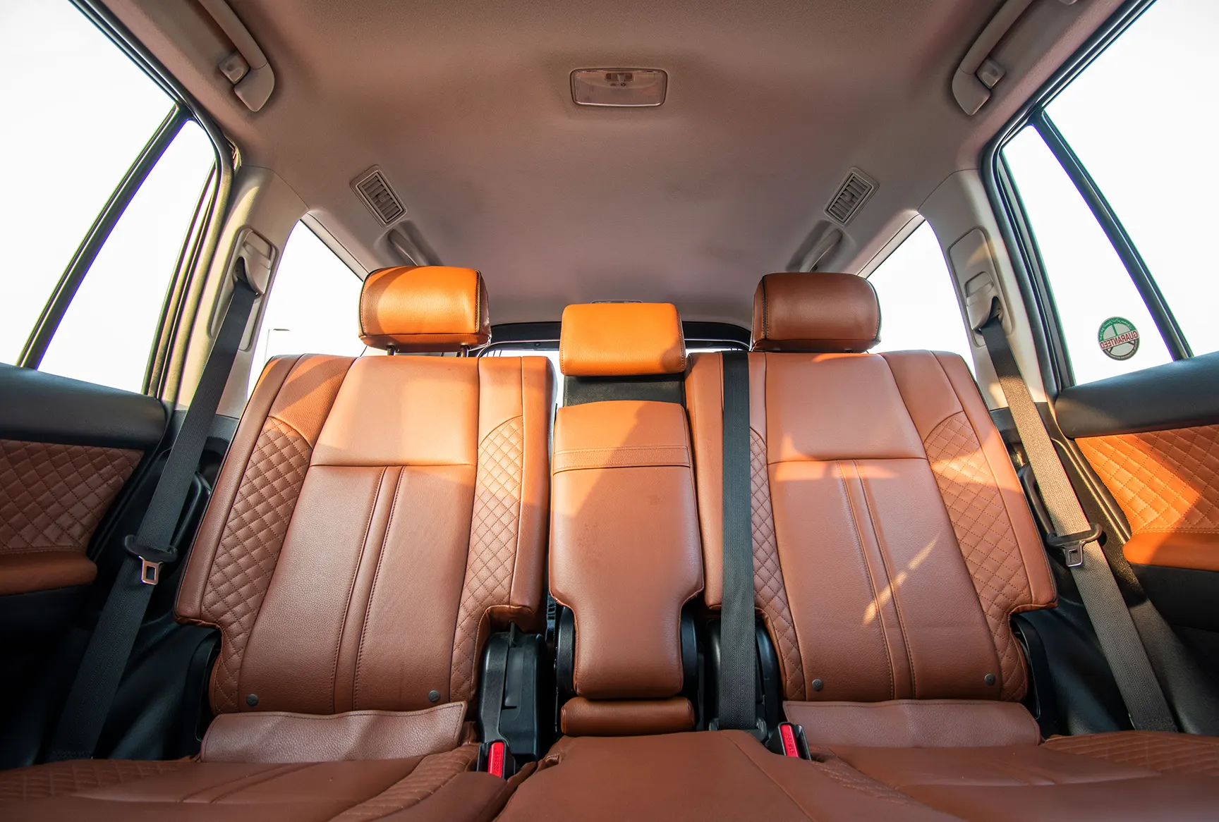 Used 2017 Toyota Prado VXR White – Rear Seat View at First Choice Cars Sharjah