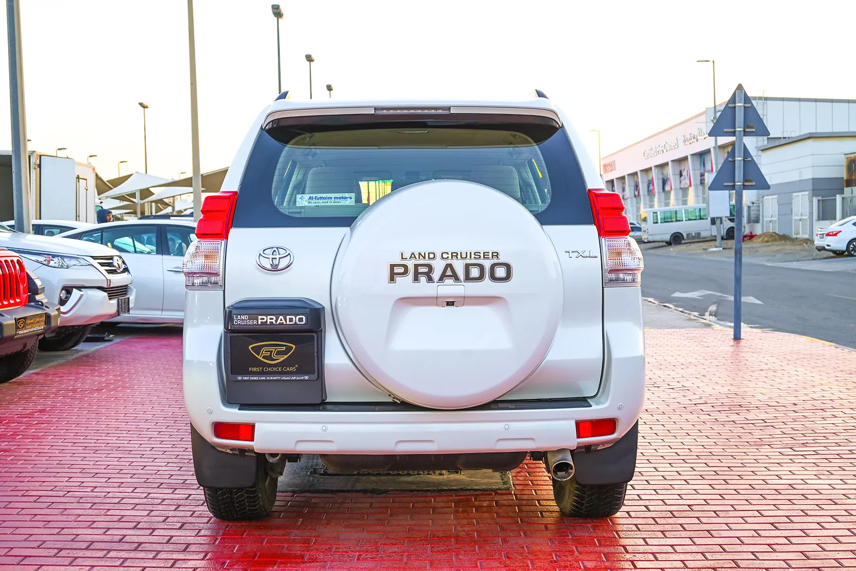 Used 2013 Toyota Prado Txl White – Back/Rear View at First Choice Cars Sharjah