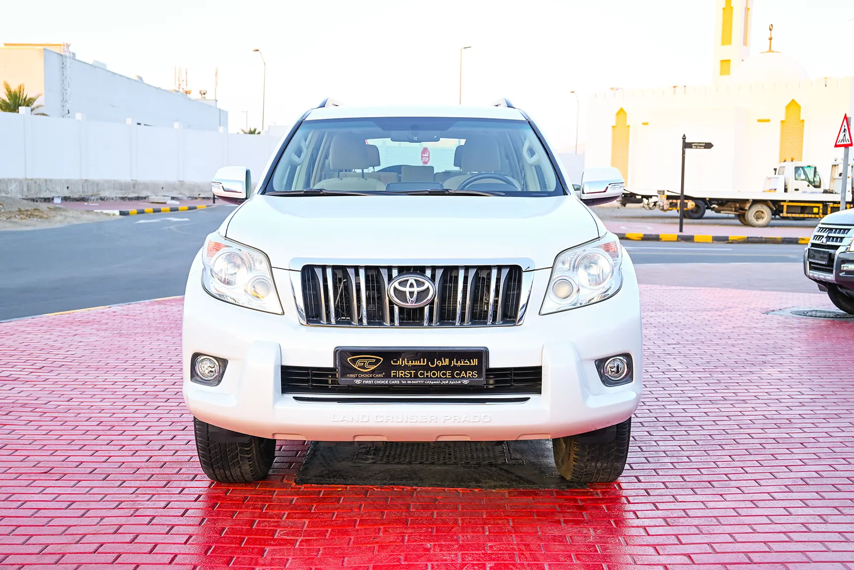 Used 2013 Toyota Prado Txl White – Front View at First Choice Cars Sharjah